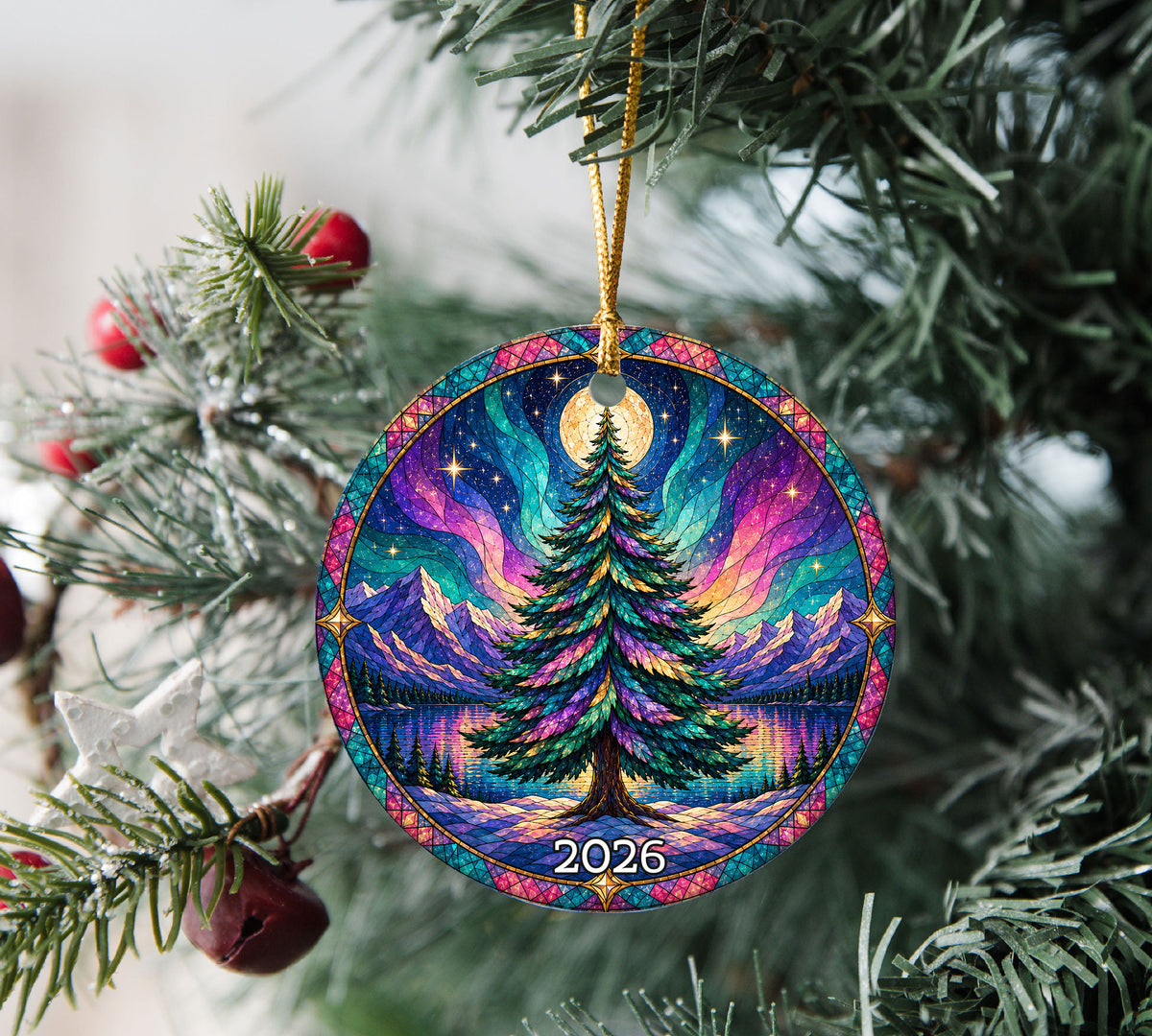Winter Christmas Ornament 2026, Aurora Northern Lights Ornament, Christmas Tree Decoration