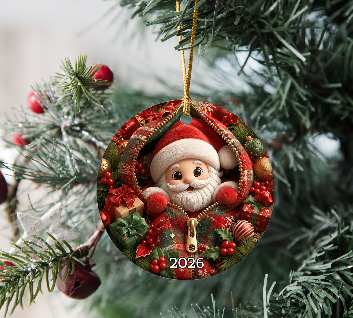 Santa Claus Holiday Ornament 2026, Christmas Tree Decor, Cute Santa Christmas Decoration, Xmas Keepsake