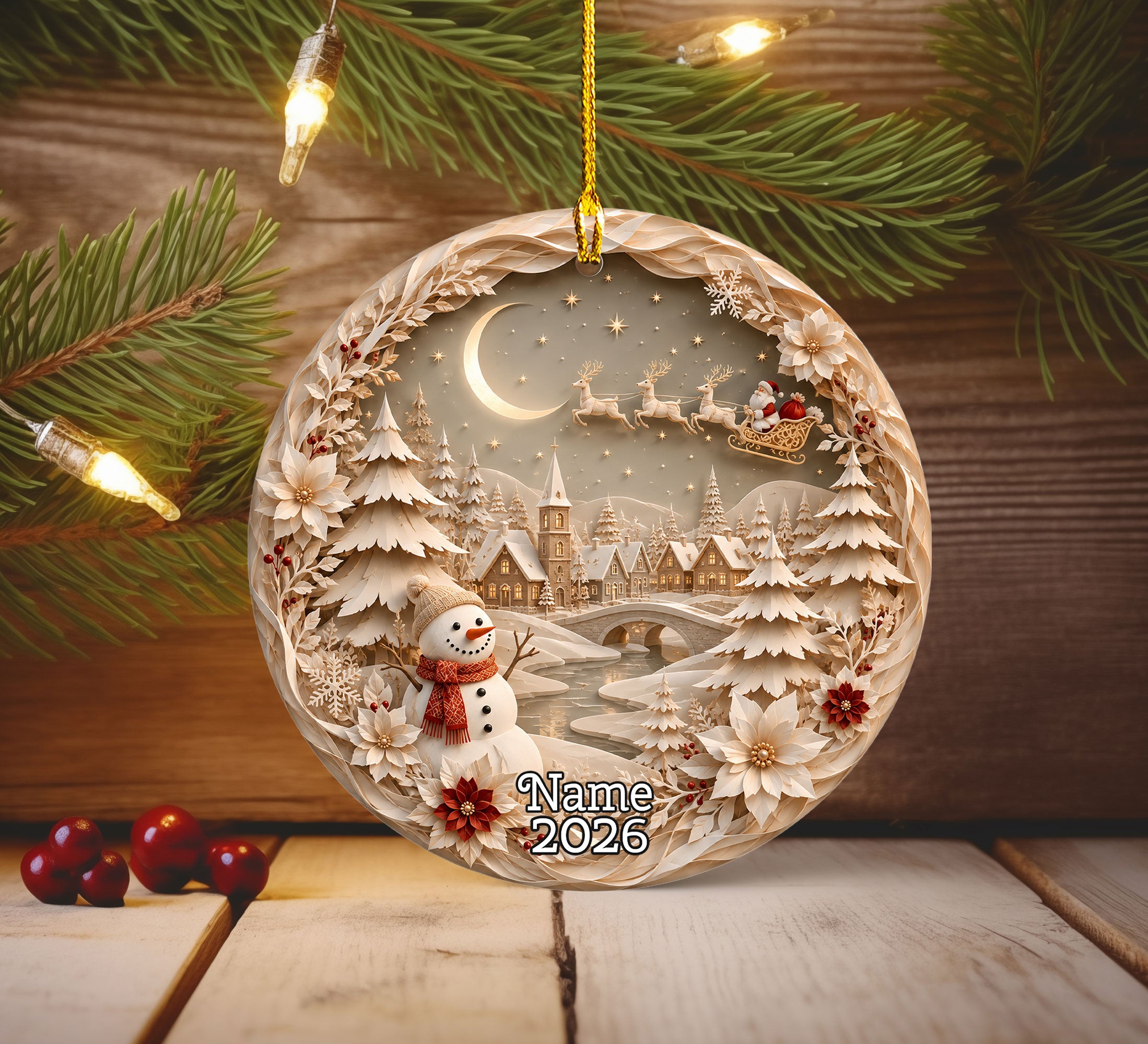 Snowman Holiday Ornament 2026, Christmas Tree Keepsake, Winter Christmas Decoration, Cute Seasonal Gift