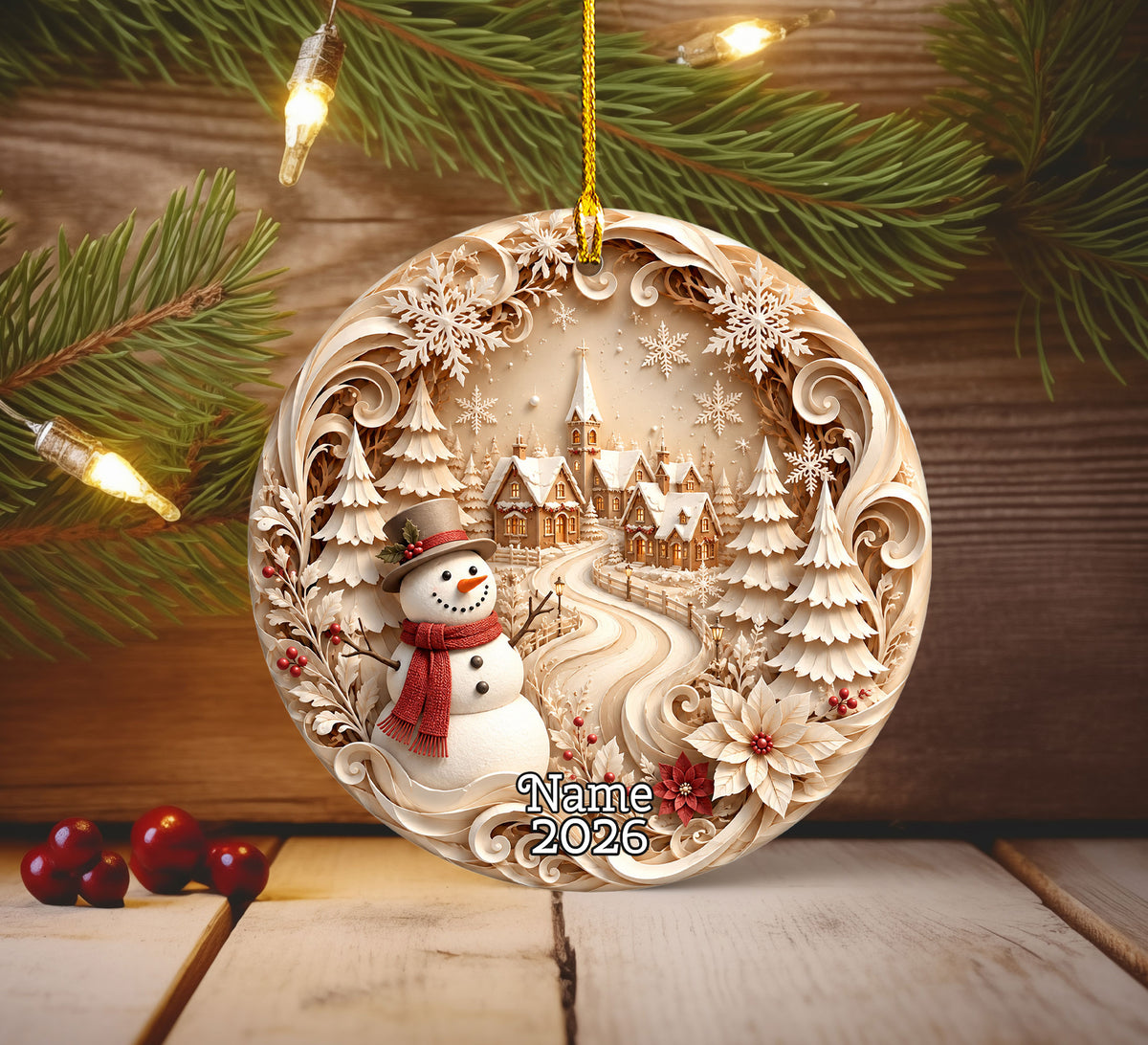 Snowman Christmas Tree Ornament 2026, Winter Holiday Keepsake Ornament, Cute Festive Decoration