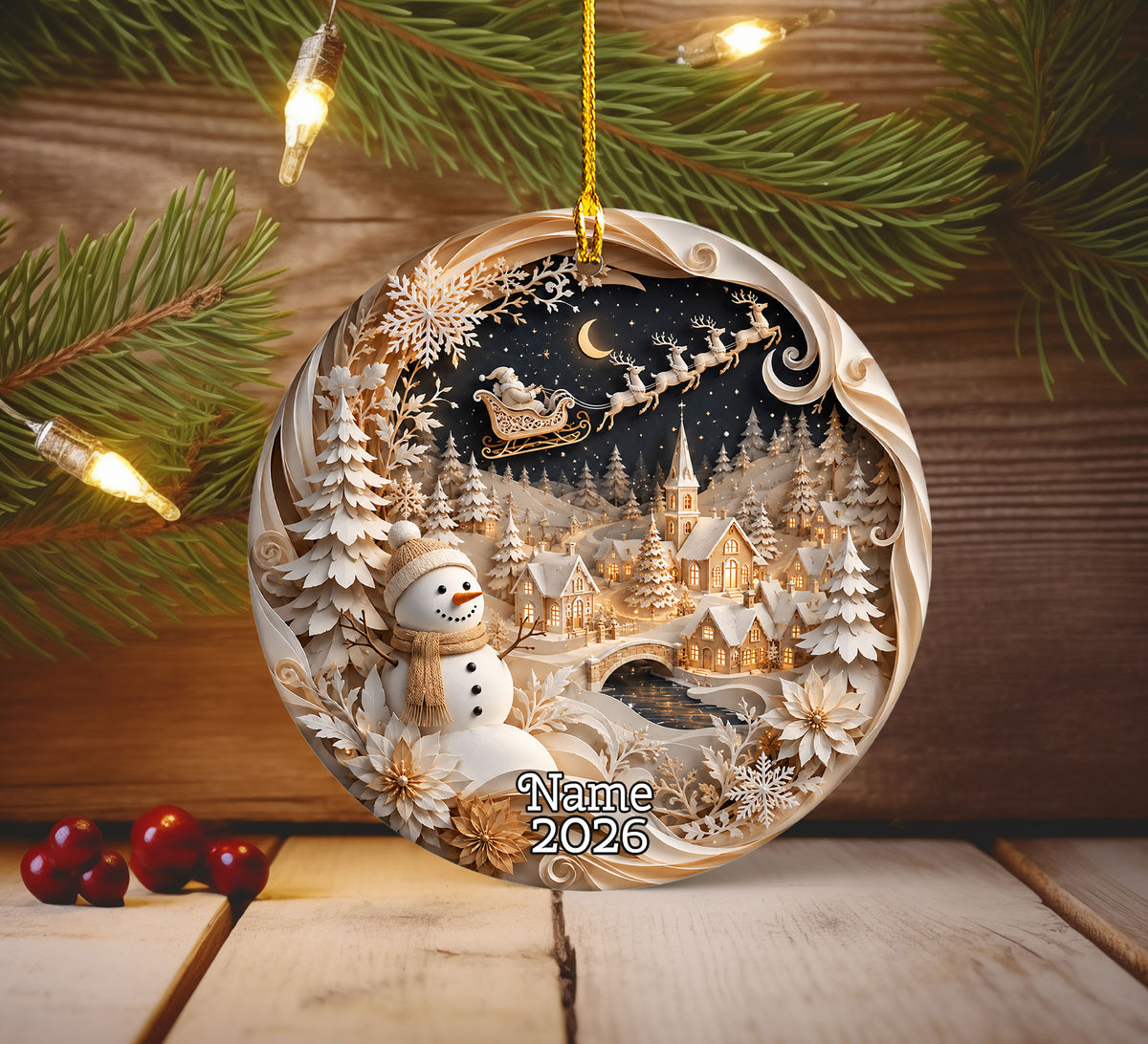Blue Snowman Christmas Ornament 2026, Winter Tree Ornament, Holiday Keepsake Decoration, Cute Christmas Gift