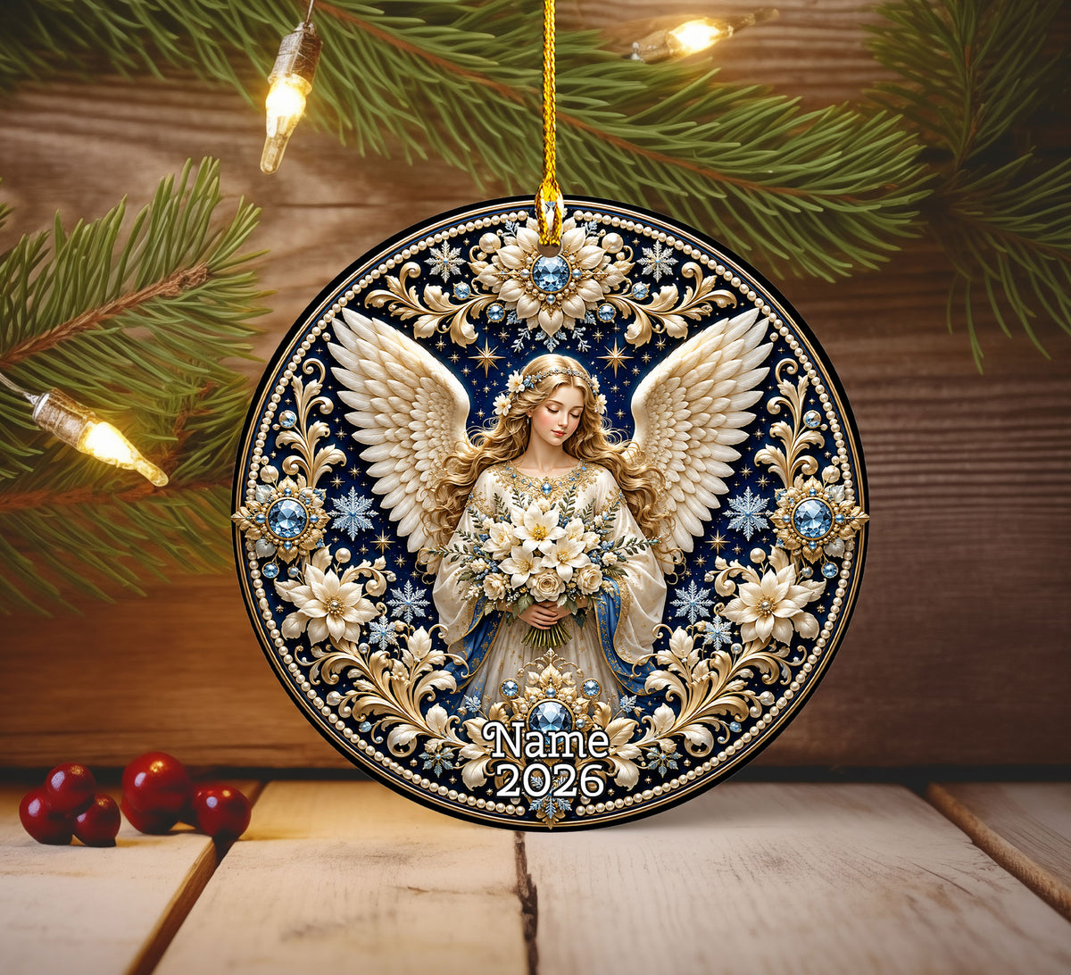 2026 Religious Angel Ornament, Christmas Tree Decoration, Guardian Angel Ceramic Ornament, Holiday Keepsake Gift for Christmas Lovers