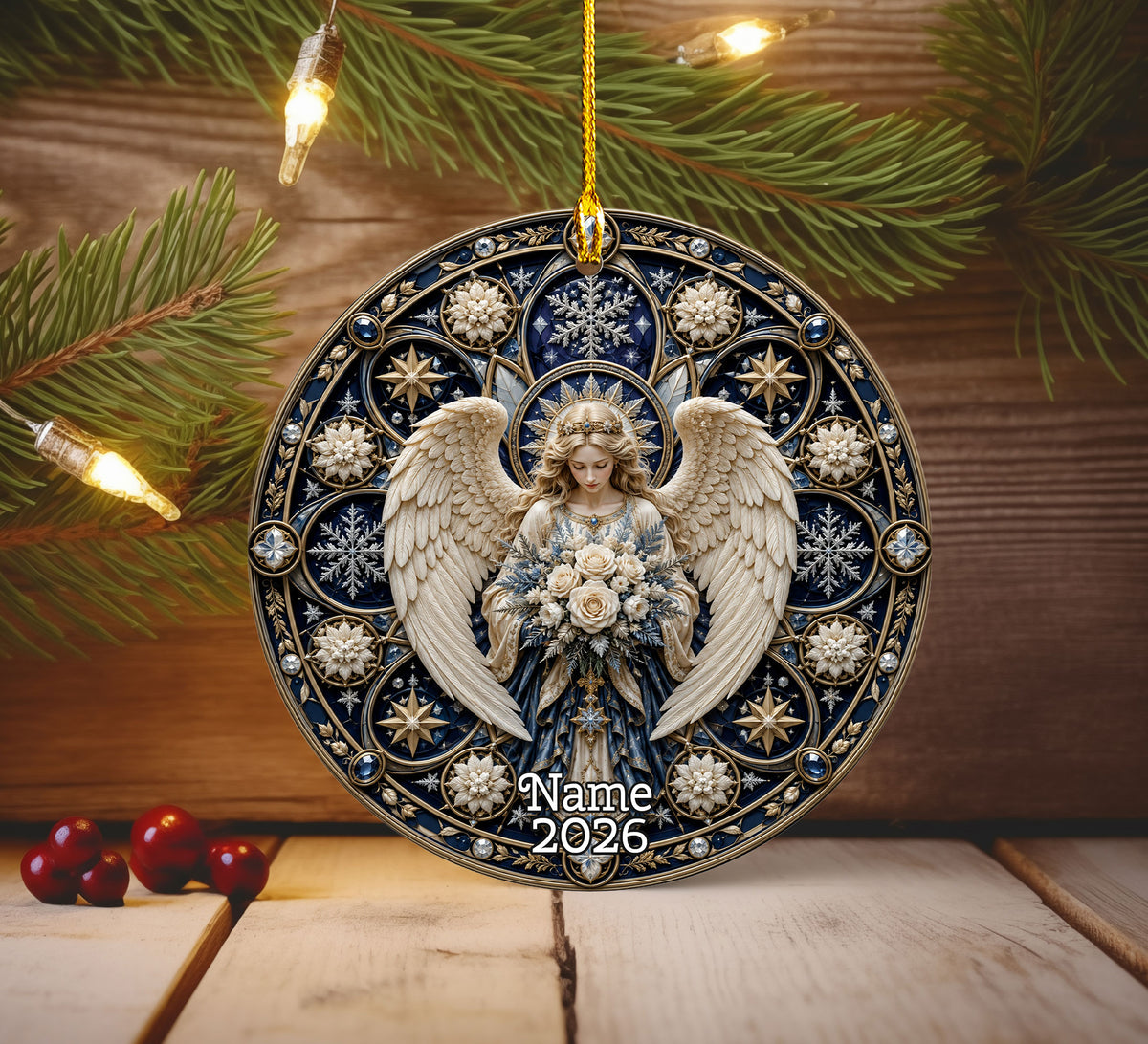 Religious Christmas Ornament, Angel Prayer Ornament, Christian Holiday Decor, 2026 Christmas Ornament