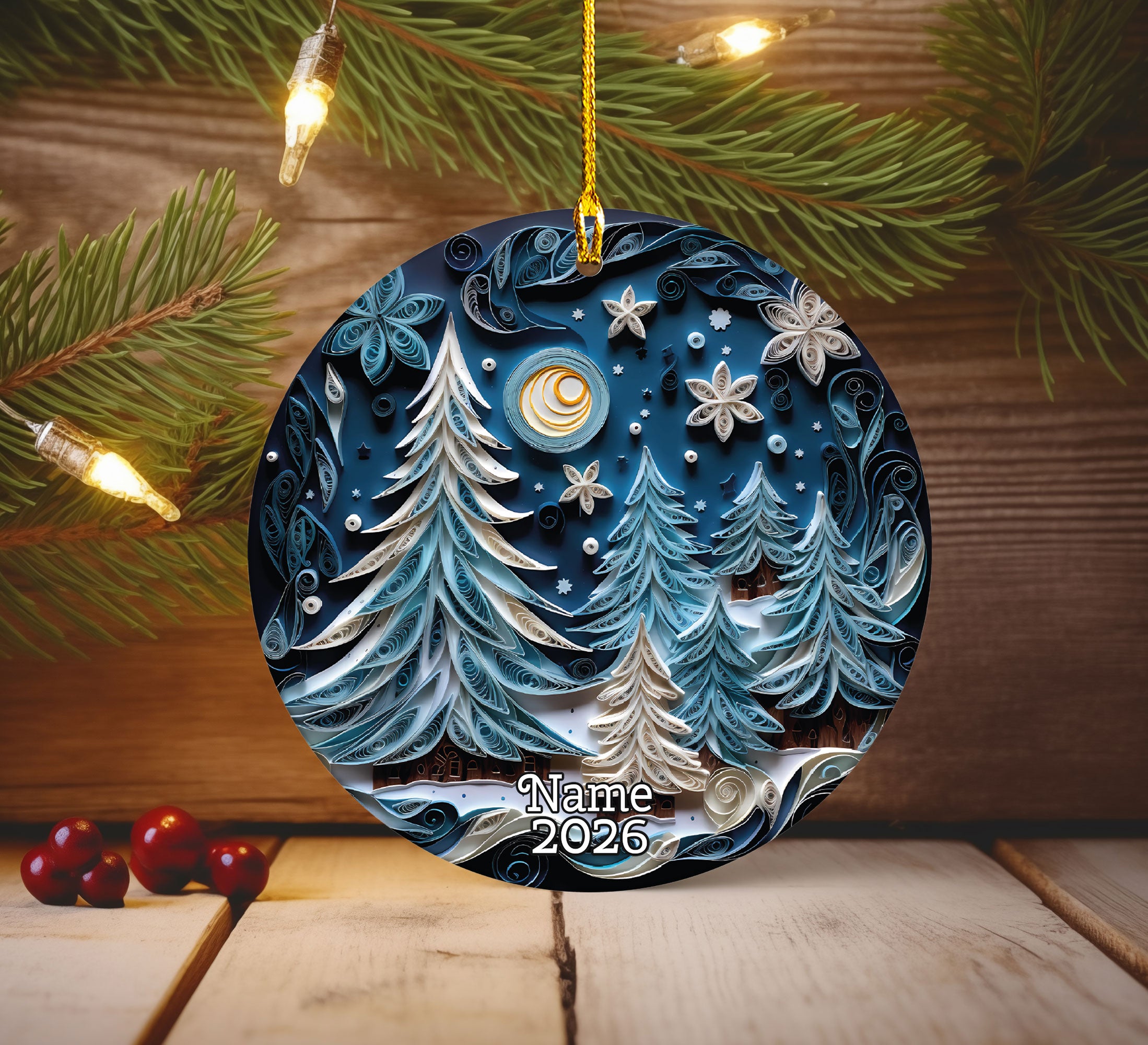 Luxury Christmas Tree Ornament 2026, Elegant Ceramic Christmas Ornament, Holiday Tree Decoration, Keepsake Christmas Gift
