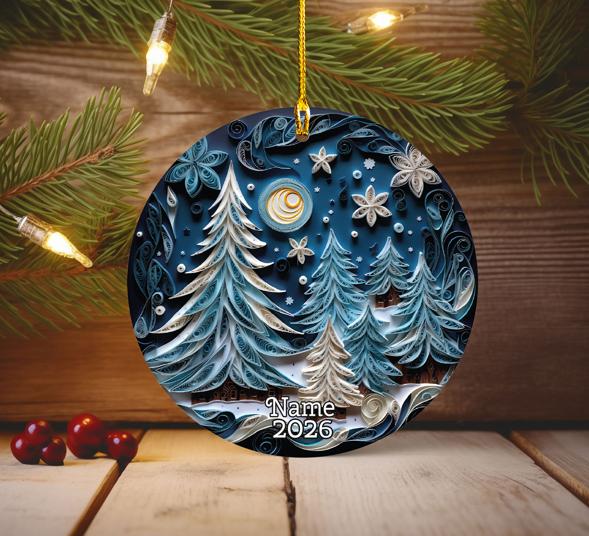 Luxury Christmas Tree Ornament 2026, Elegant Ceramic Christmas Ornament, Holiday Tree Decoration, Keepsake Christmas Gift