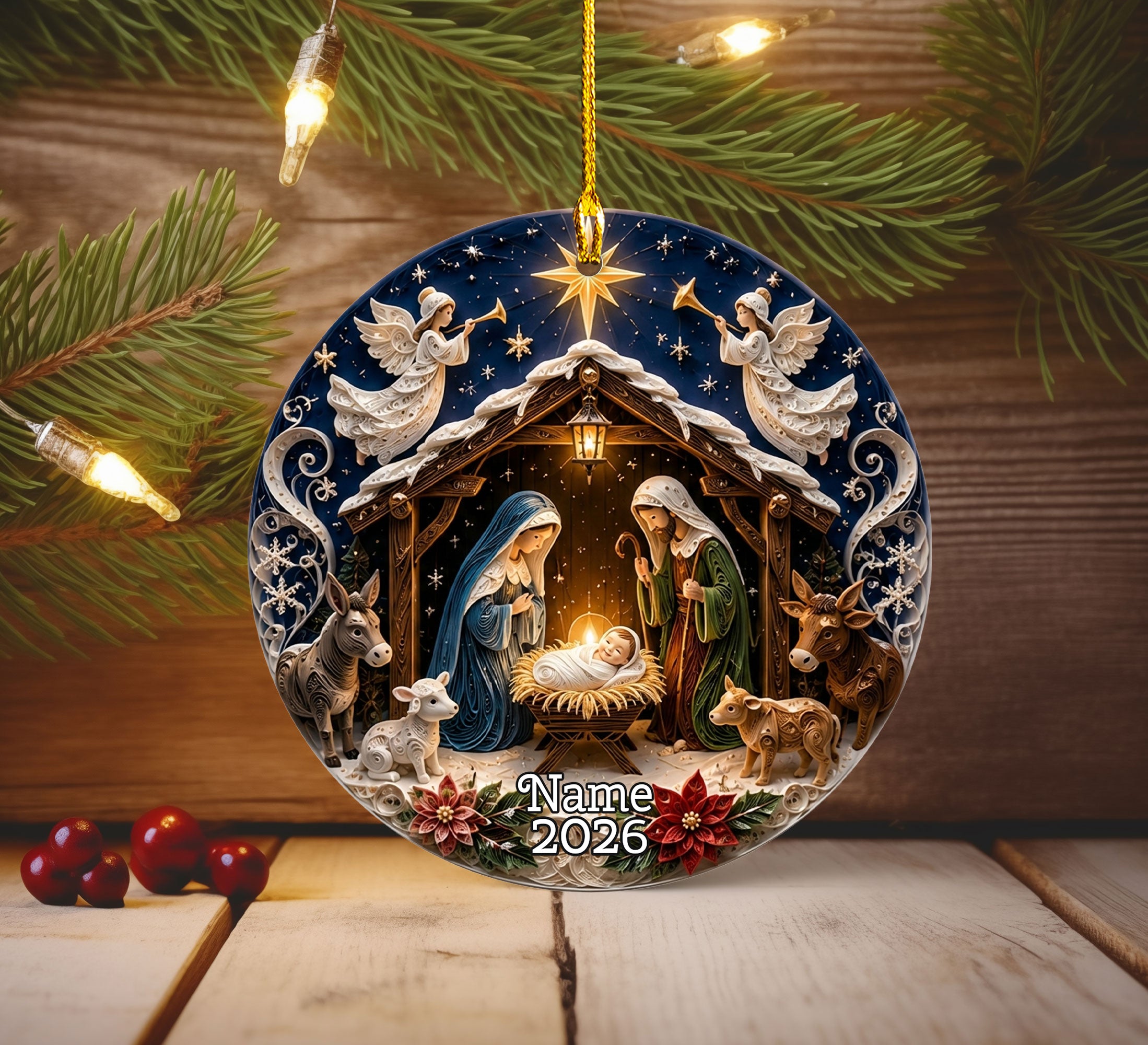 Holy Family Ornament 2026, Christian Christmas Ornament, Religious Nativity Decor, Christmas Tree Keepsake