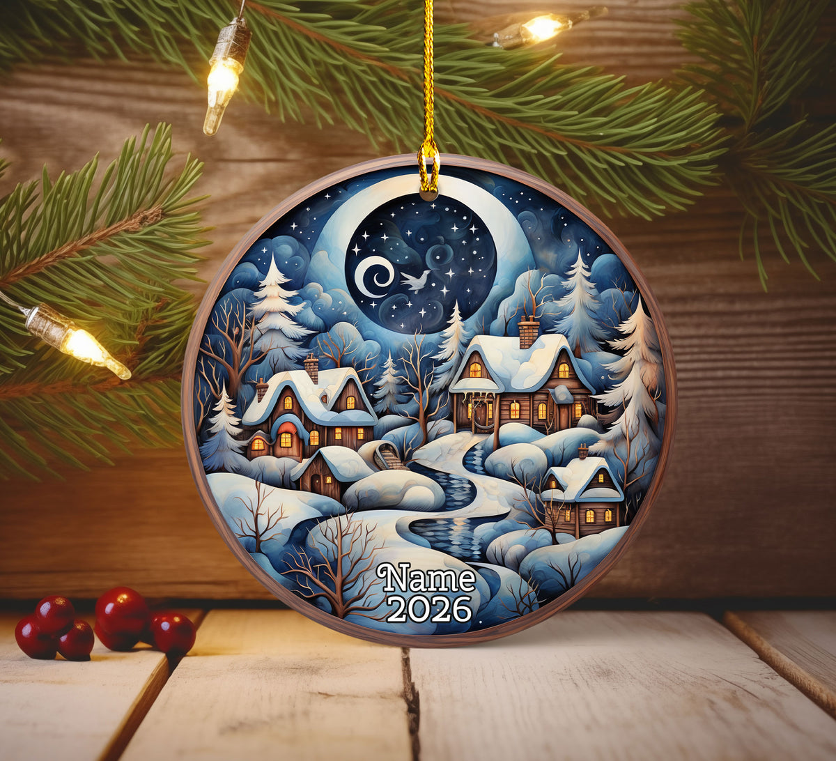 Magical Christmas Night Ornament 2026, Holiday Decor, Winter Decoration, Christmas Keepsake, Seasonal Ornament, Christmas Gift