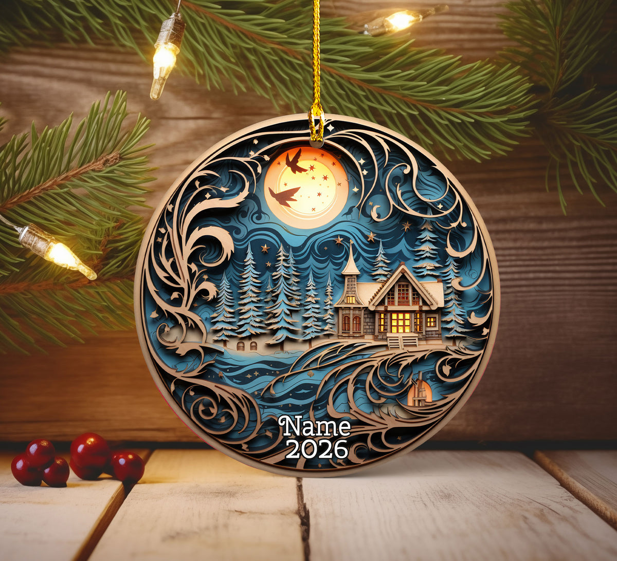 Holiday Keepsake Ornament 2026, Christmas Decoration, Winter Home Decor, Christmas Tree Ornament, Seasonal Gift