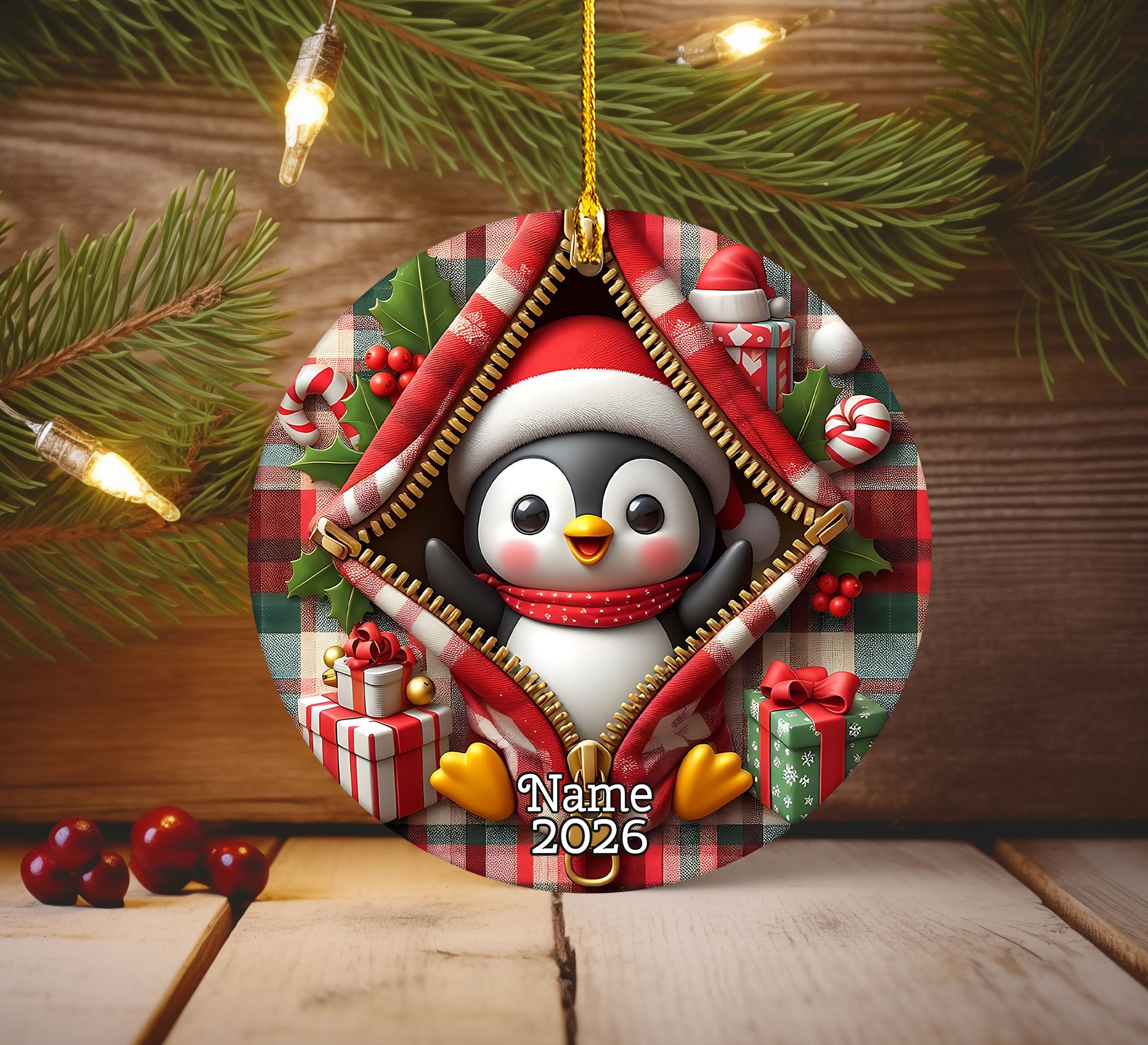 Cute Penguin Ornament For Kid, Baby Gift with Name, Kids Christmas Gifts, Gift Exchange, Gift Idea, Xmas Tree, Child Ornament