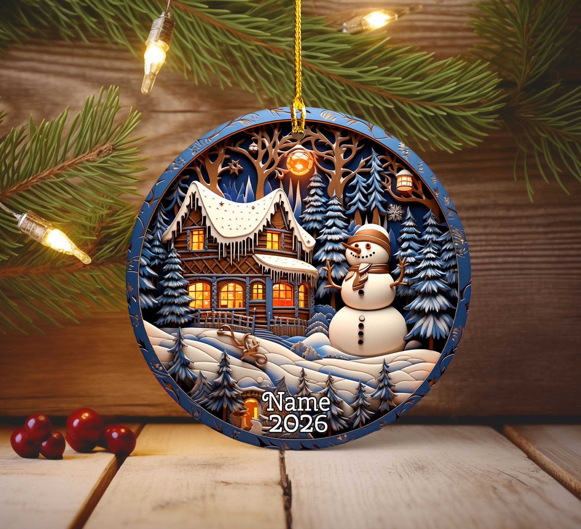 Snowman Winter Ornament 2026, Christmas Tree Decor, Holiday Decoration, Christmas Keepsake, Seasonal Home Decor, Christmas Gift