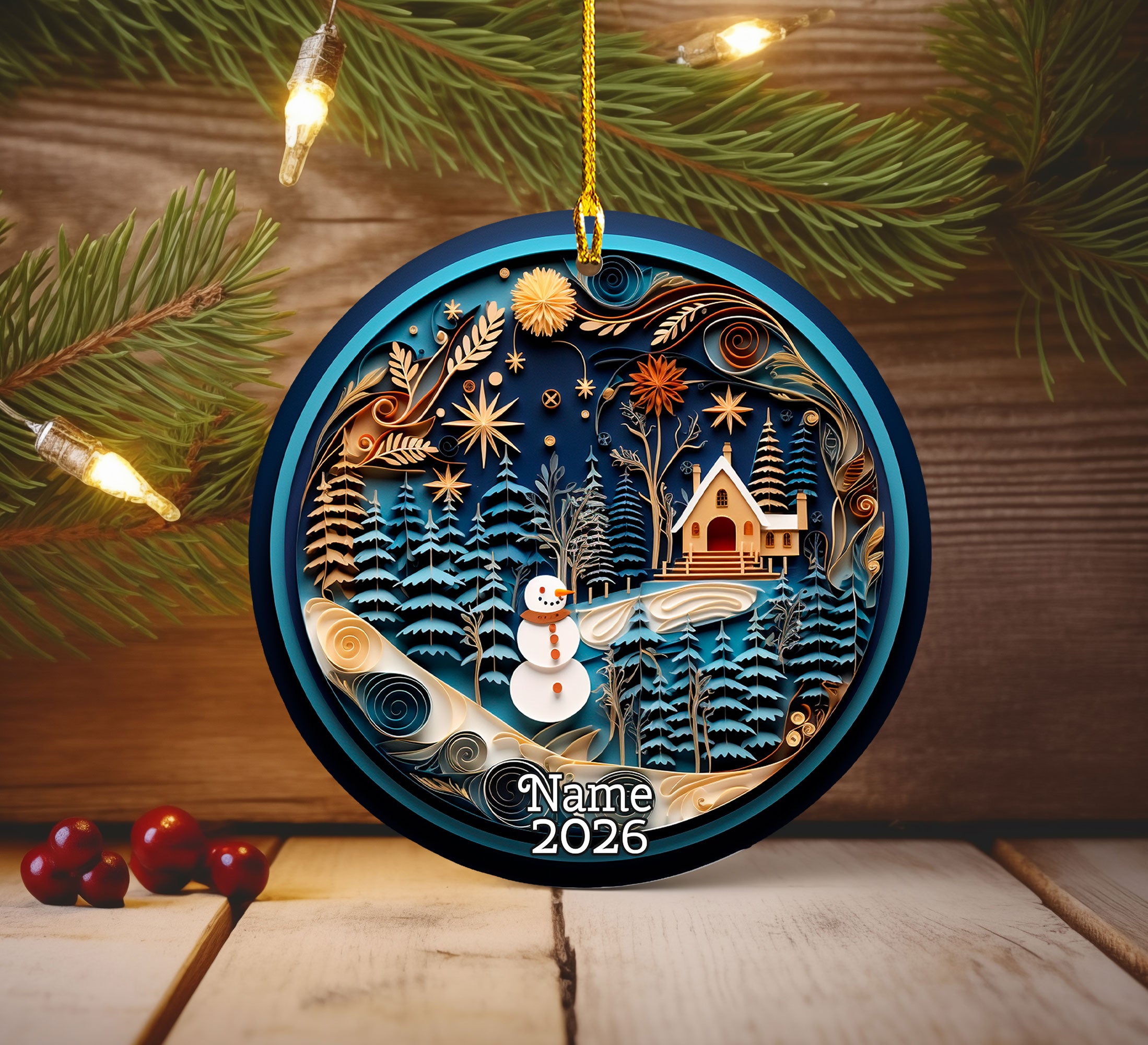 Winter Snowman Ornament 2026, Christmas Ornament, Holiday Decor, Christmas Tree Decoration, Seasonal Keepsake, Christmas Gift