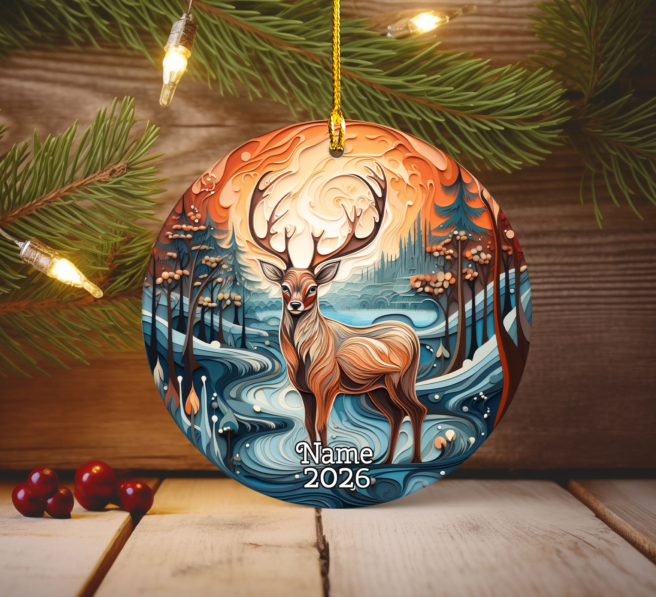 Paper Quilling Deer Ornament 2026, Christmas Ornament, Woodland Christmas Decor, Deer Christmas Gift, Holiday Keepsake, Nature Lover Gift