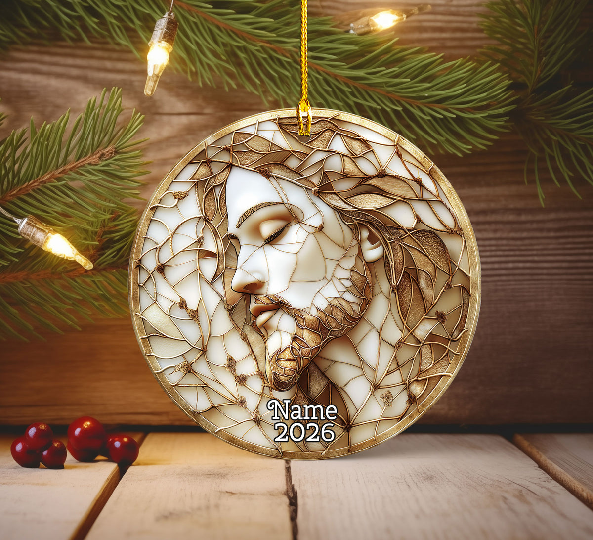 Jesus Christ Portrait Ornament 2026, Christian Christmas Ornament, Faith Keepsake Gift, Religious Tree Decor, Christmas Gift Idea, Faith Home Decor, Faith Home Decor