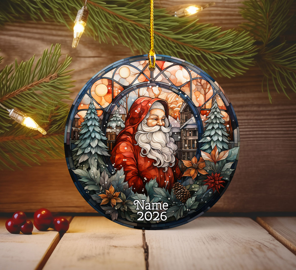Vintage Santa Christmas Ornament, Santa Claus Holiday Decoration, Tree Hanging Ornament, Christmas Gift, 2026 Keepsake