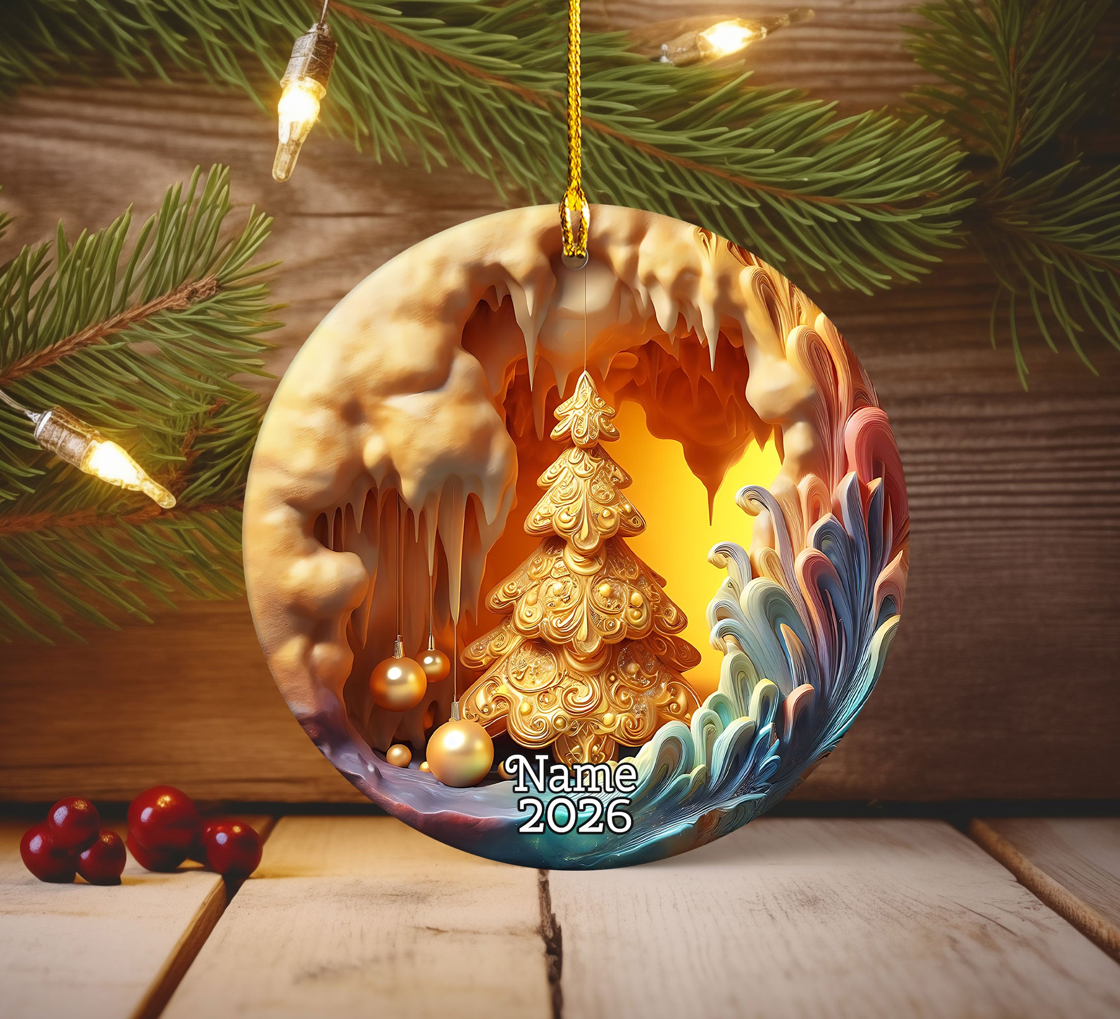 Elegant Xmas Tree Ornament, 2026 Christmas Decoration, Holiday Gift for Family, Holiday Ornament