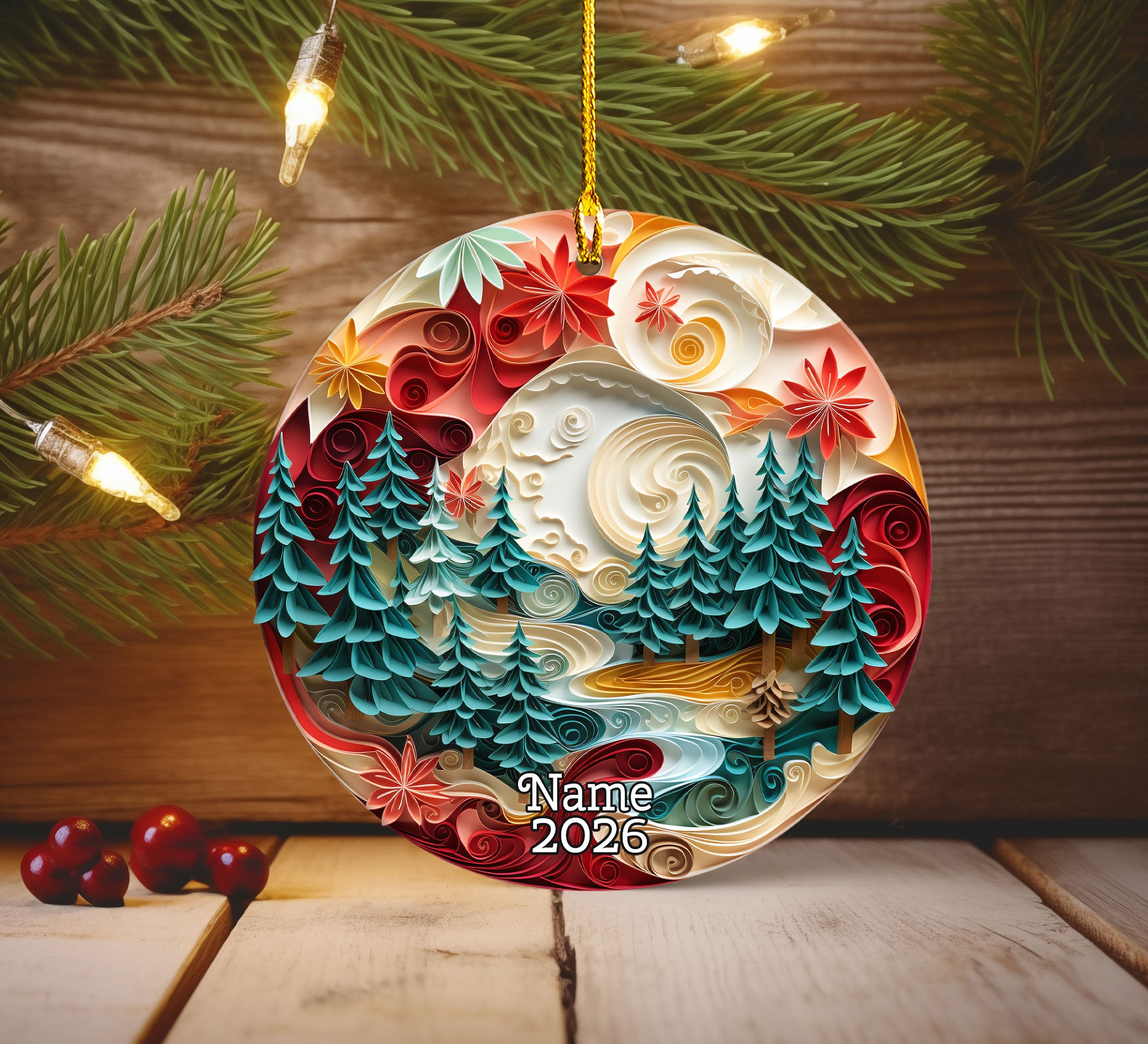 2026 Christmas Ornament, Winter Village Ornament, Christmas Keepsake Gift, Holiday Tree Decoration, Xmas Decor, Snowy Village
