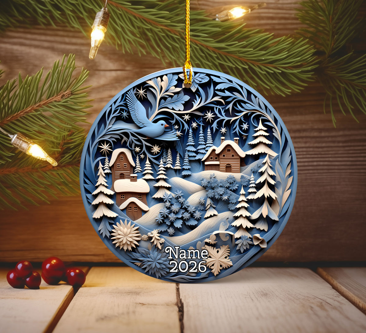 Christmas Ornament 2026, Charming Christmas Village Ornament, Holiday Gift, Winter Keepsake, Xmas Tree Decoration
