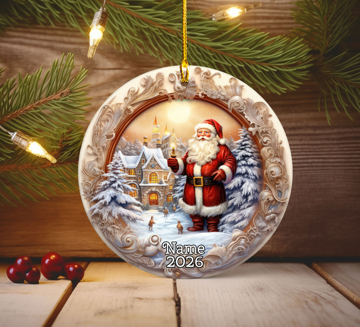 Santa Claus Christmas Ornament 2026, Vintage Santa Keepsake Ornament, Christmas Tree Decoration, Holiday Gift For Family