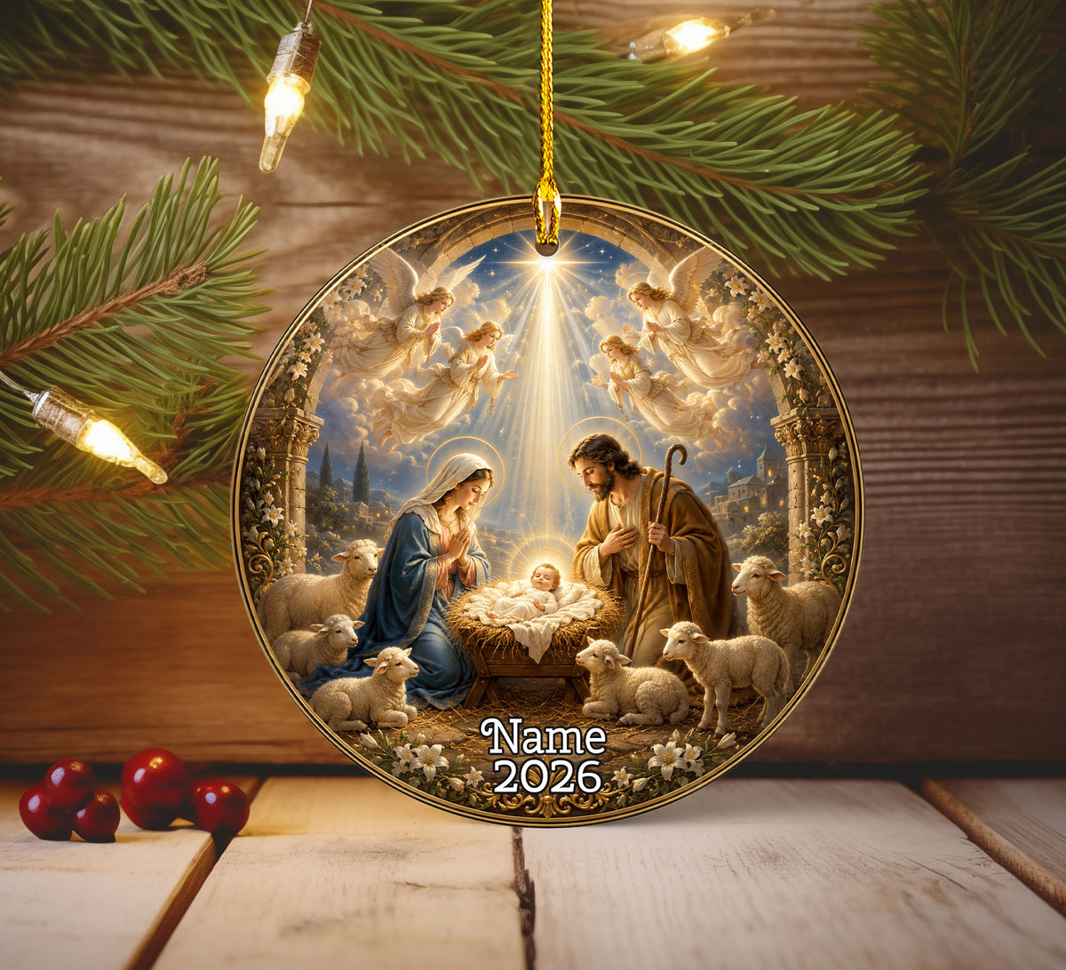 2026 Nativity Scene Christmas Ornament, Christian Christmas Decor, Holy Family Keepsake, Religious Tree Ornament Gift