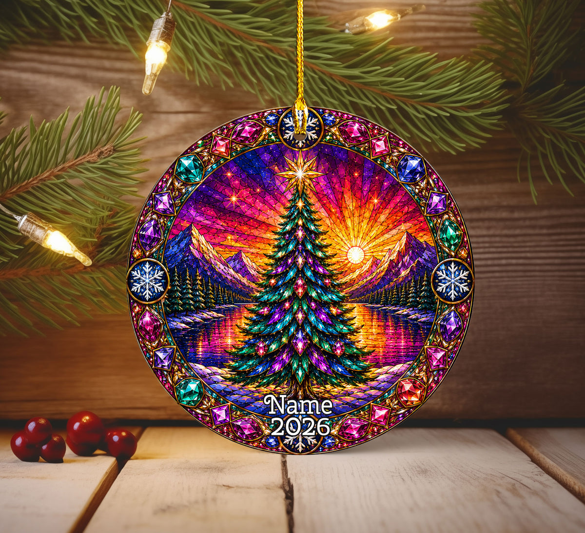 Christmas Tree Decor Ornament 2026, Aurora Winter Landscape, Holiday Christmas Decoration, Tree Keepsake Ornament