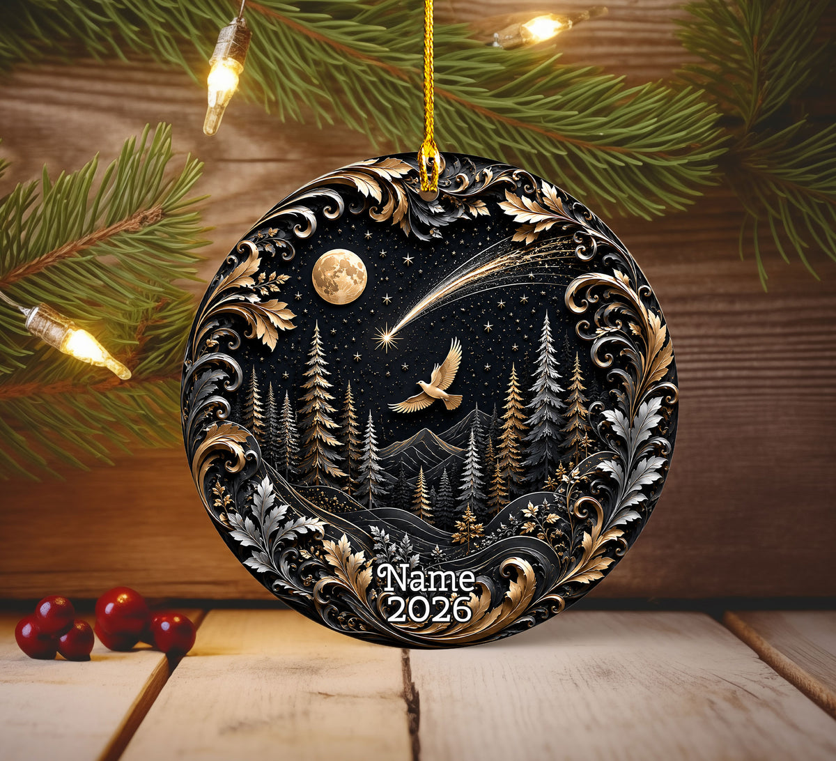 Christmas Dove Ornament 2026, Peace Dove Christmas Ornament, Nativity Star Ornament, Winter Forest Decor