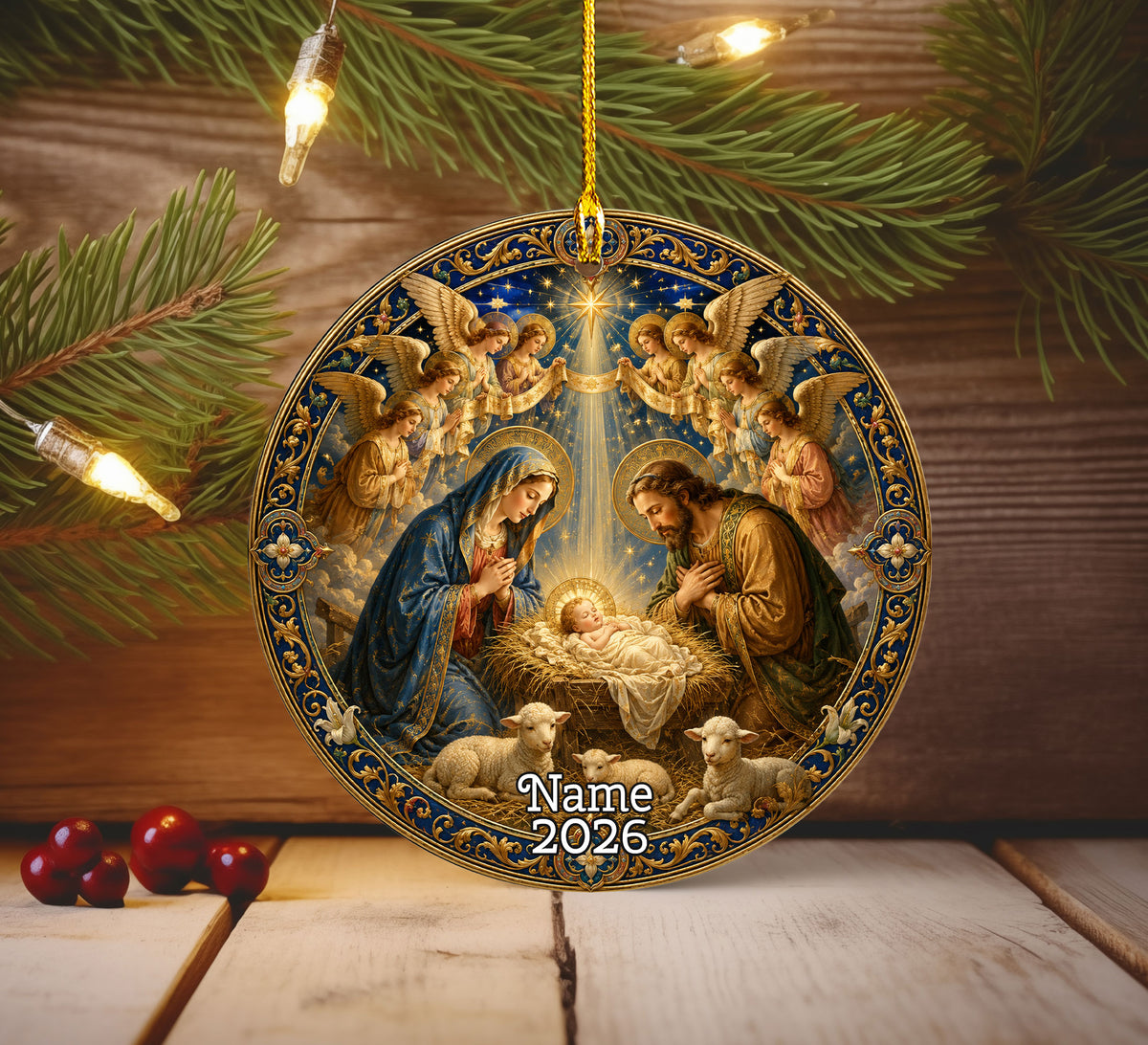 Holy Family Nativity Ornament 2026, Baby Jesus Christmas Ornament, Christian Christmas Tree Decor, Religious Holiday Keepsake Gift for Family