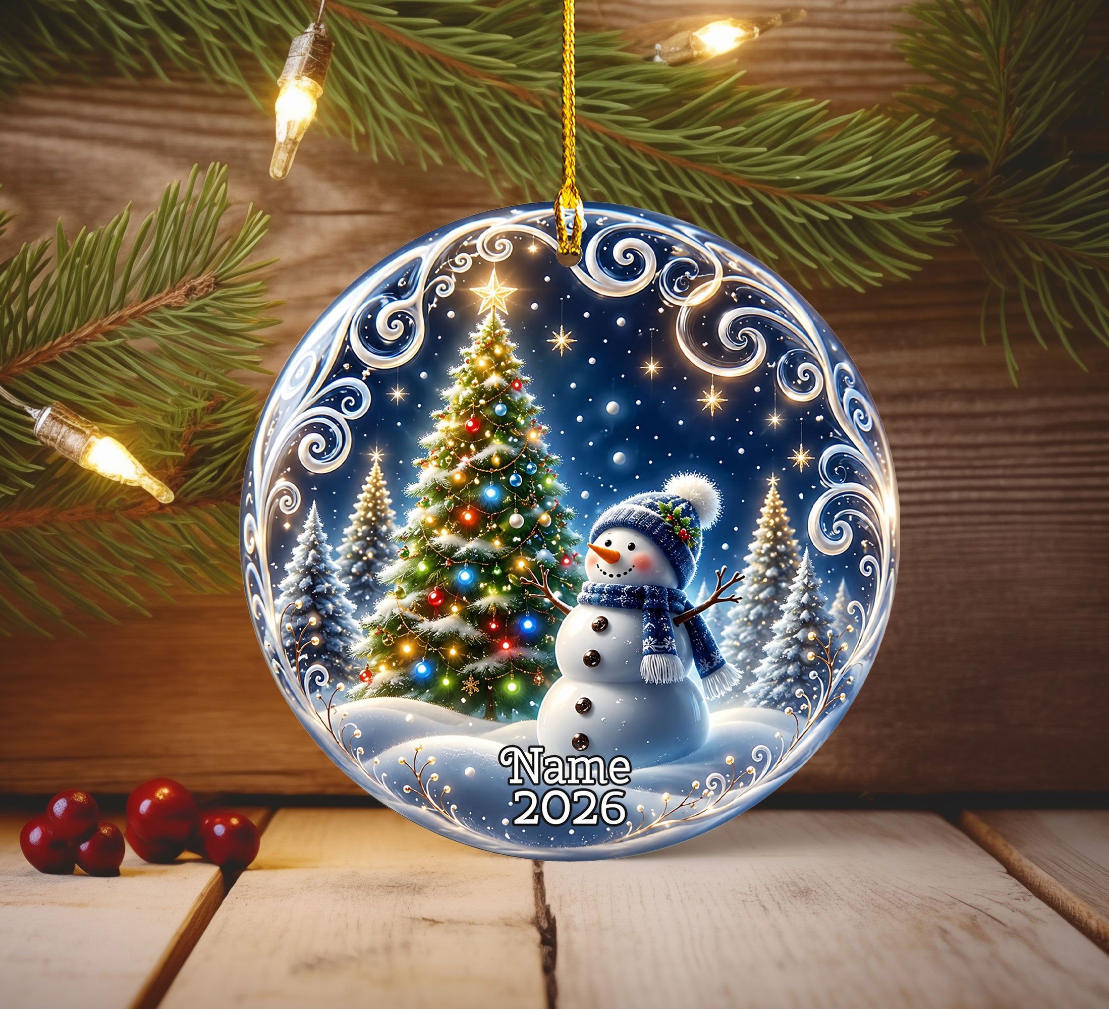 Snowman Christmas Tree Ornament 2026, Winter Holiday Ornament, Christmas Decoration, Family Keepsake Gift