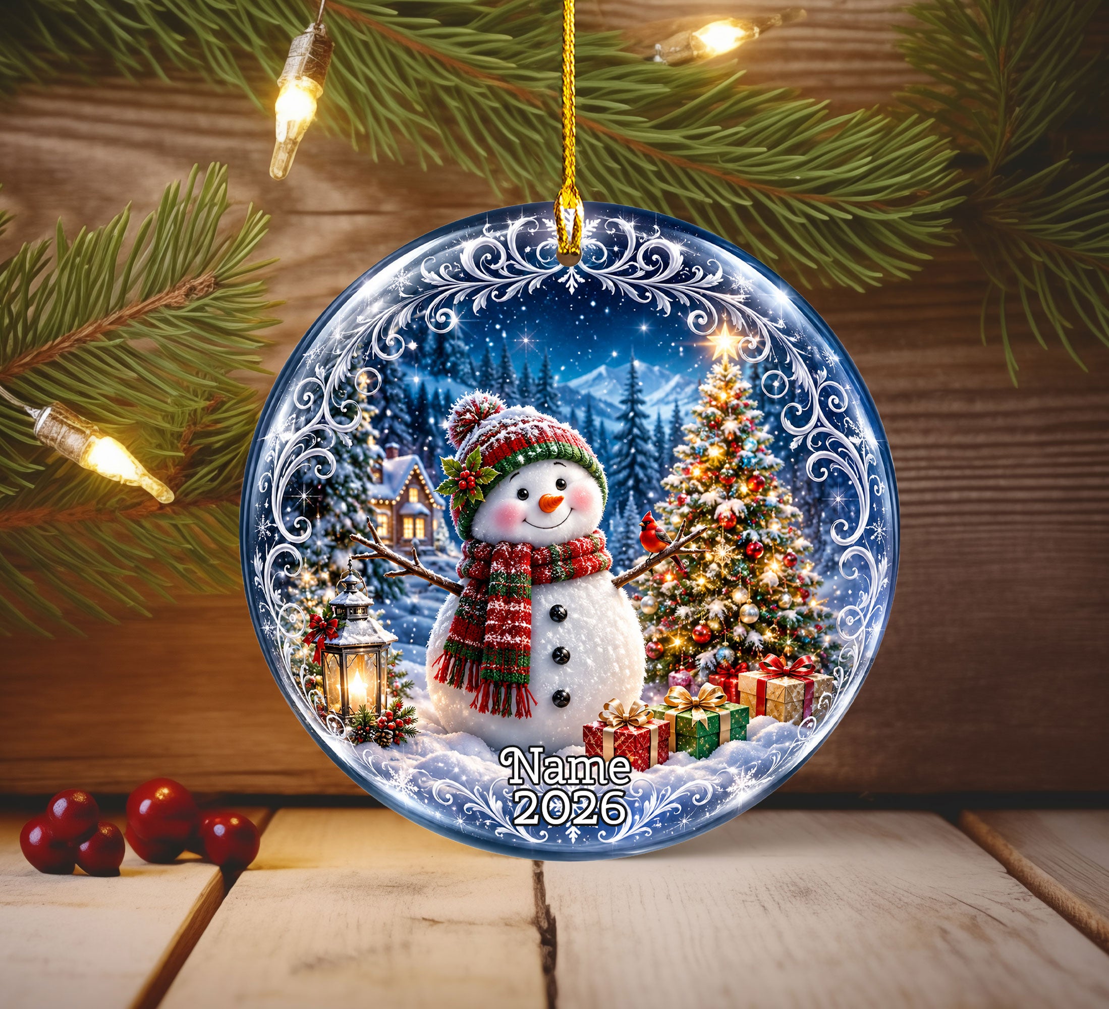 Snowman Holiday Ornament 2026, Christmas Tree Ornament, Winter Christmas Decoration, Keepsake Gift for Family