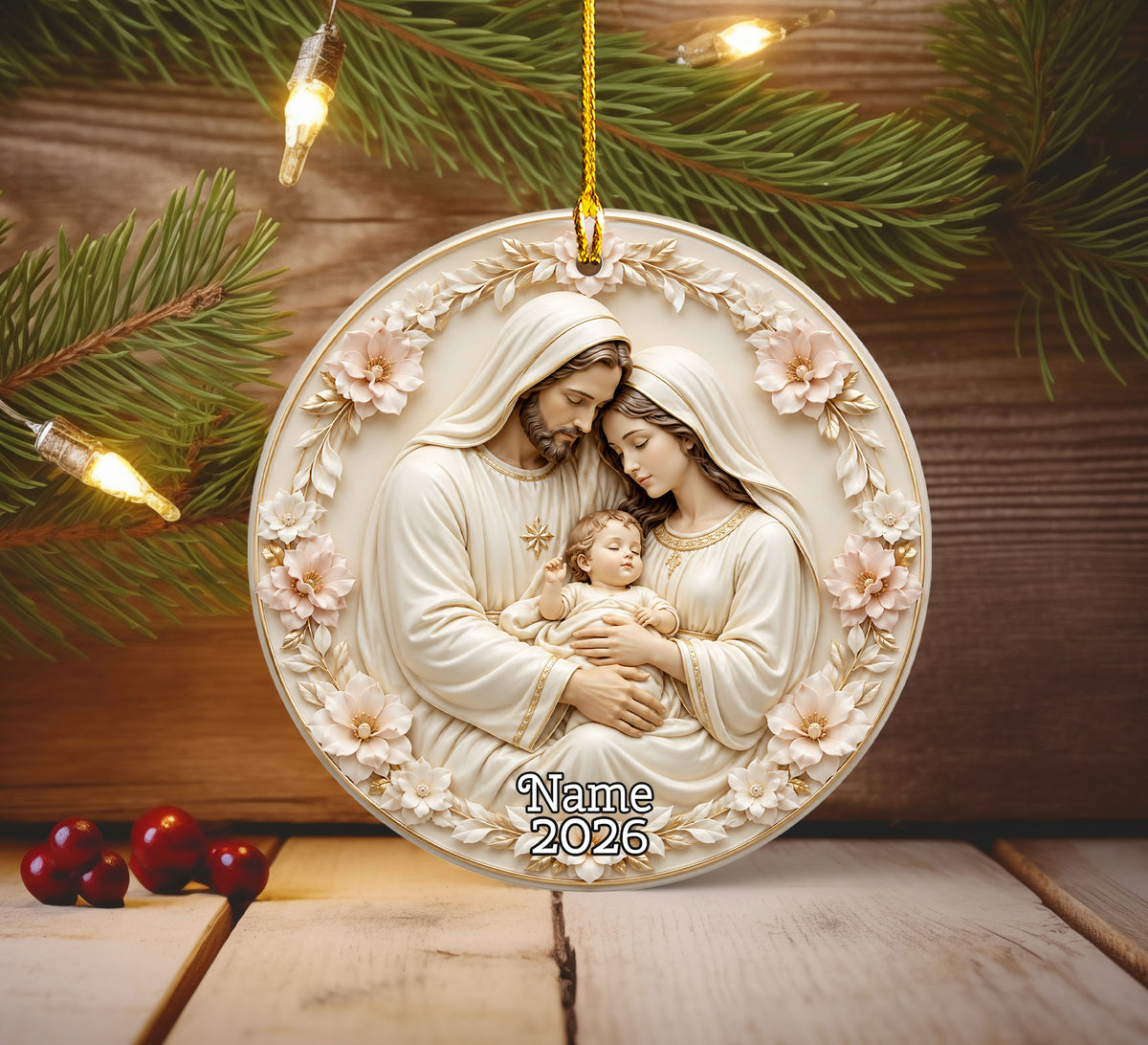 Baby Jesus Christmas Ornament 2026, Holy Family Nativity Scene Ornament, Religious Christmas Tree Decoration