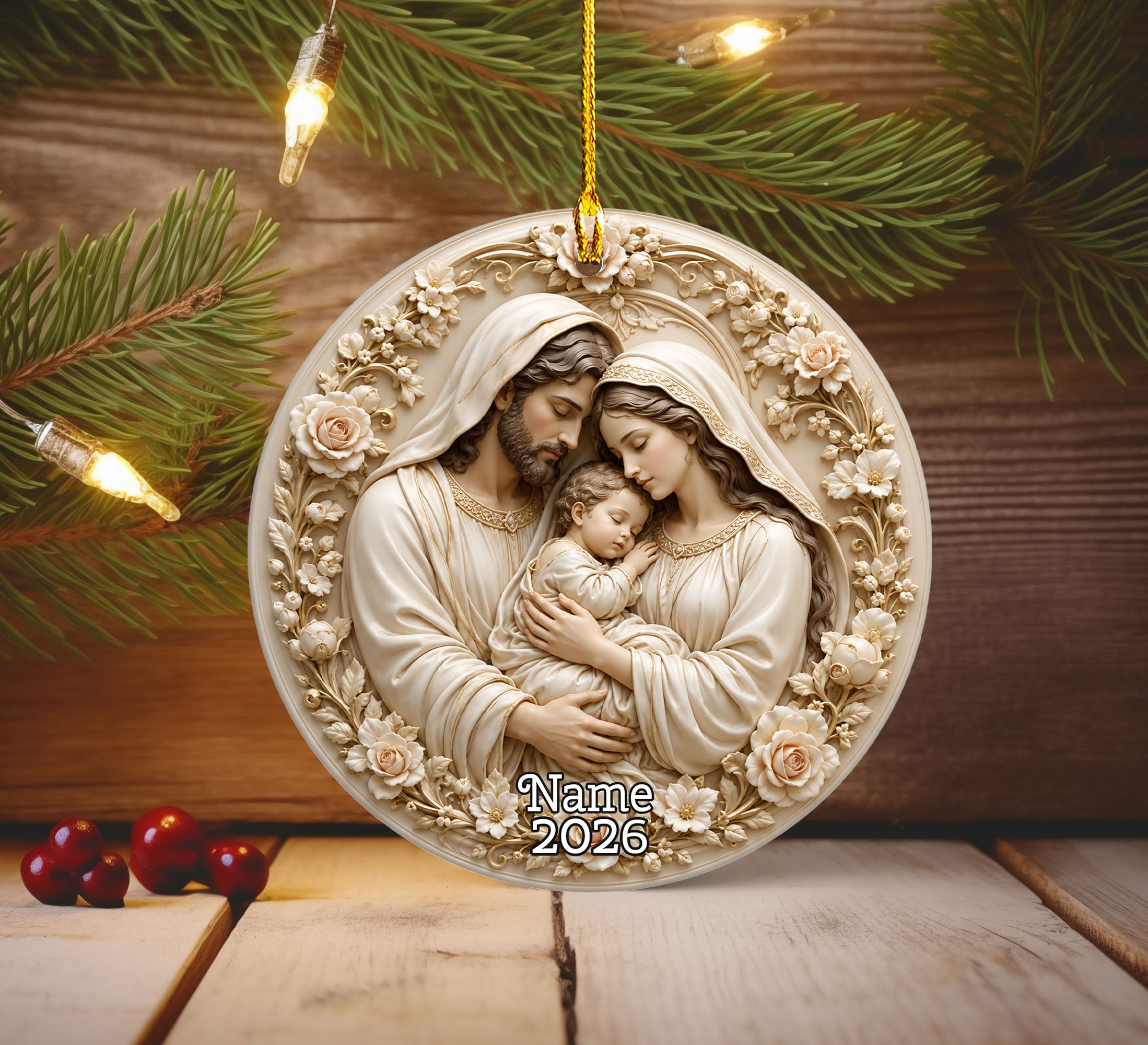 Religious Holiday Ornament 2026, Holy Family Baby Jesus Christmas Ornament, Nativity Tree Decoration
