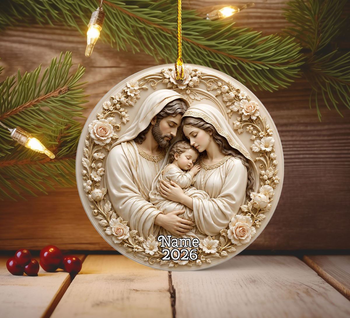 Religious Holiday Ornament 2026, Holy Family Baby Jesus Christmas Ornament, Nativity Tree Decoration