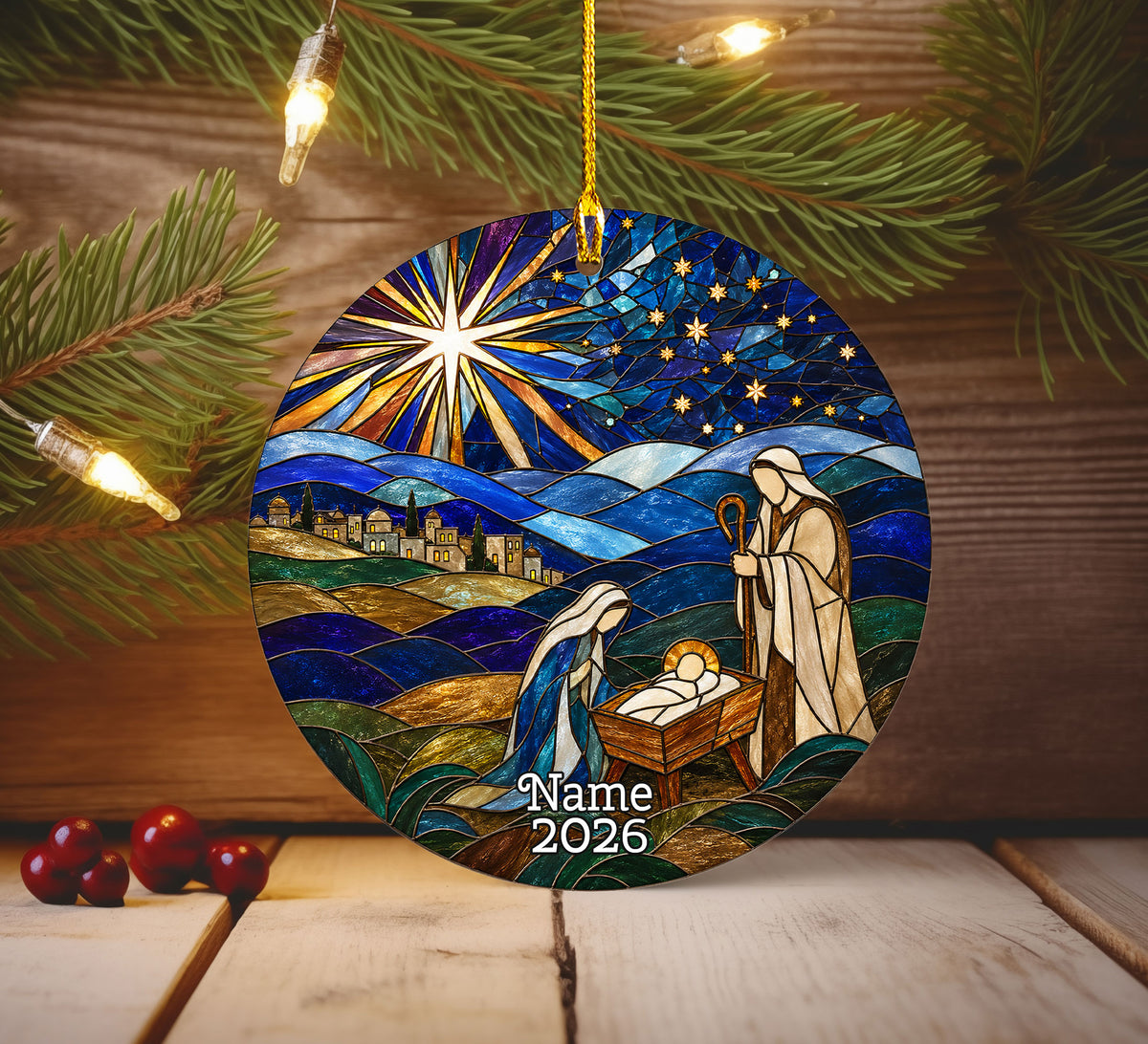 Religious Tree Ornament 2026, Holy Family Christmas Ornament, Christian Keepsake Gift, Nativity Christmas Decor