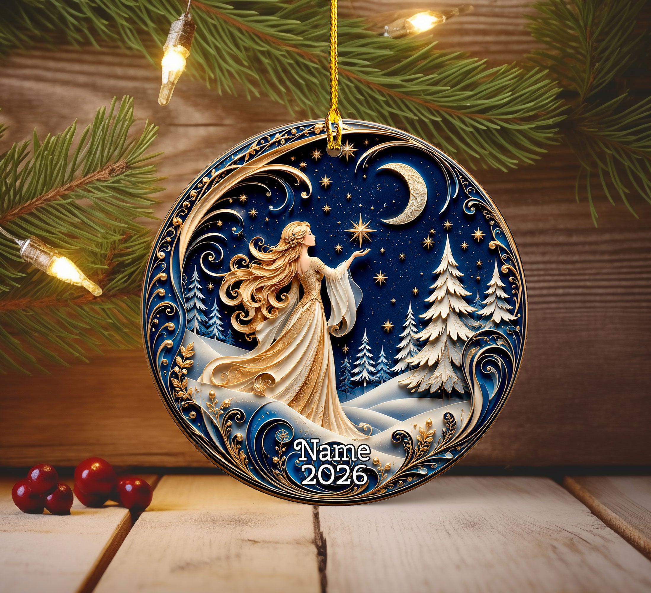 Angel Christmas Tree Ornament 2026, Religious Holiday Ornament, Ceramic Christmas Decoration, Christian Home Decor
