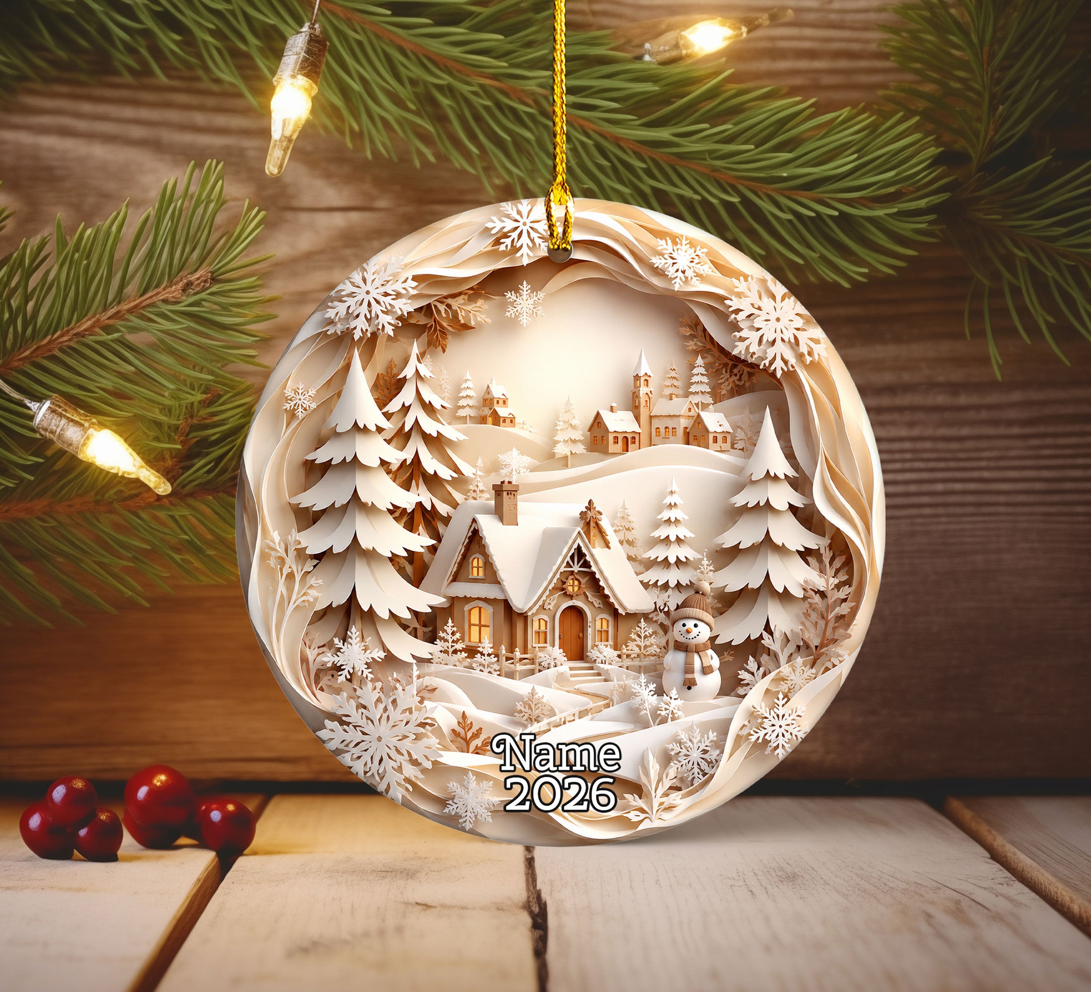 Snowman Holiday Ornament 2026, Winter Village Christmas Tree Ornament, Christmas Decoration