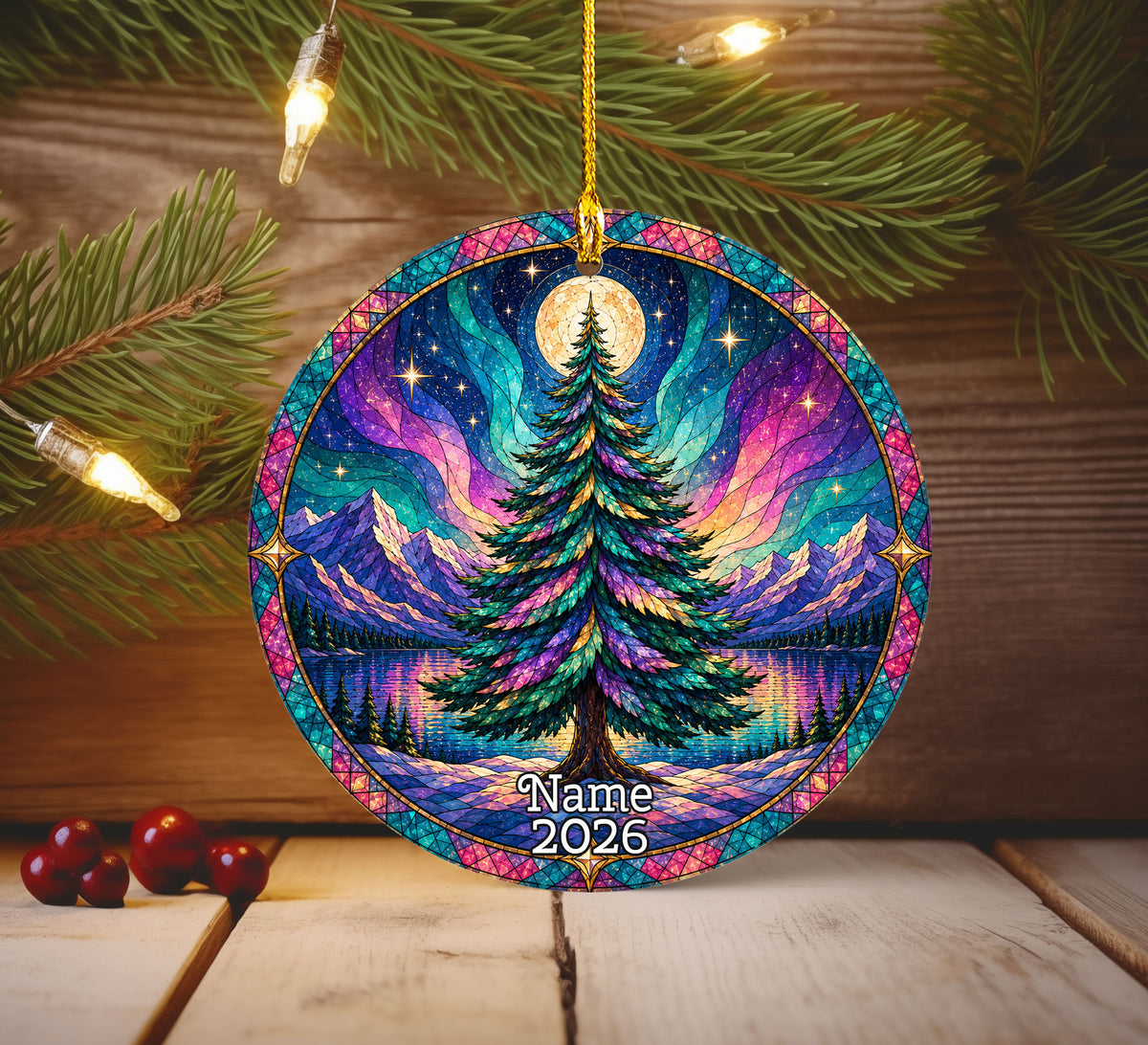 Winter Christmas Ornament 2026, Aurora Northern Lights Ornament, Christmas Tree Decoration