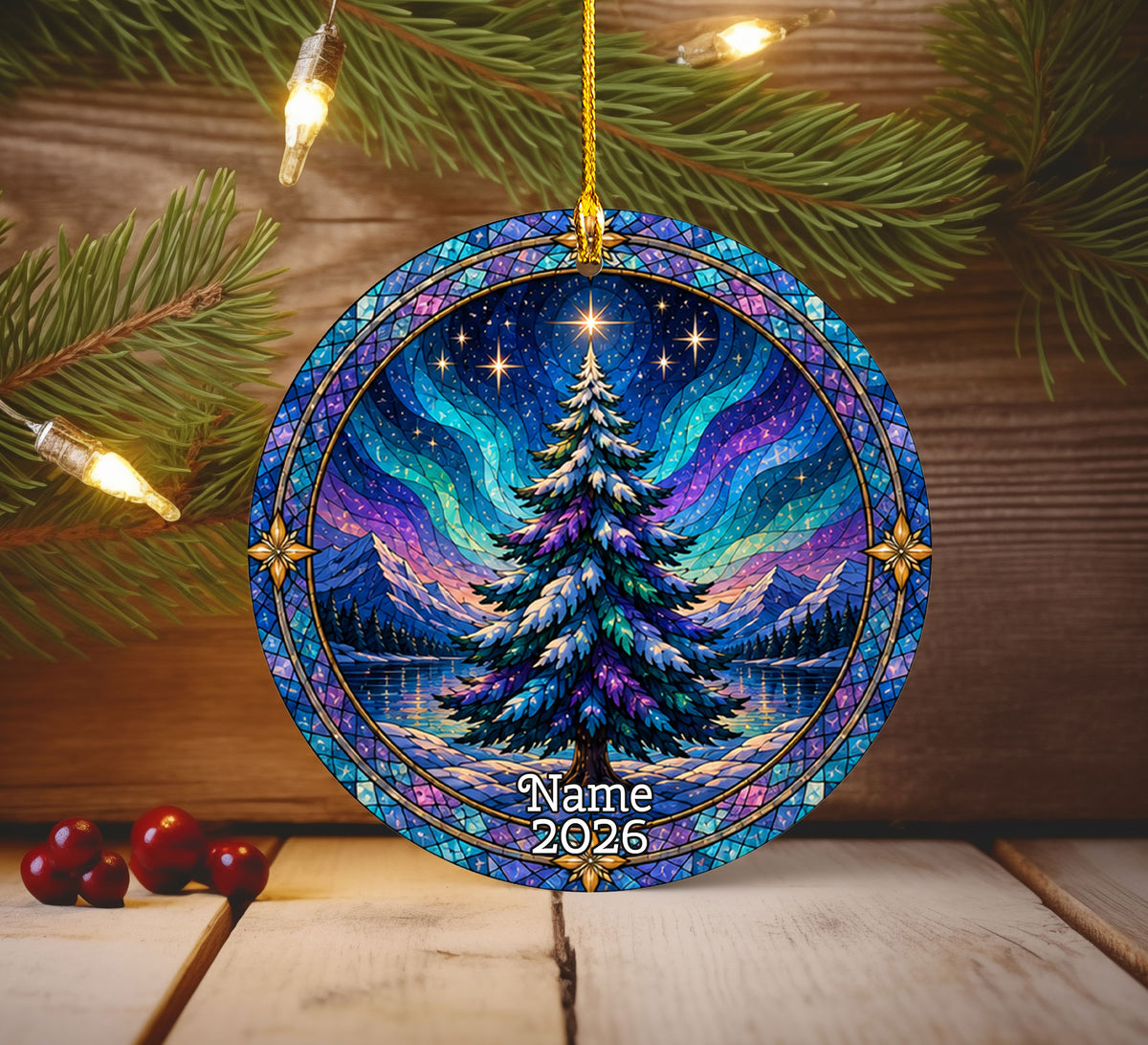 Christmas Tree Ornament 2026, Aurora Christmas Ornament, Winter Tree Decoration, Northern Lights Holiday Decor