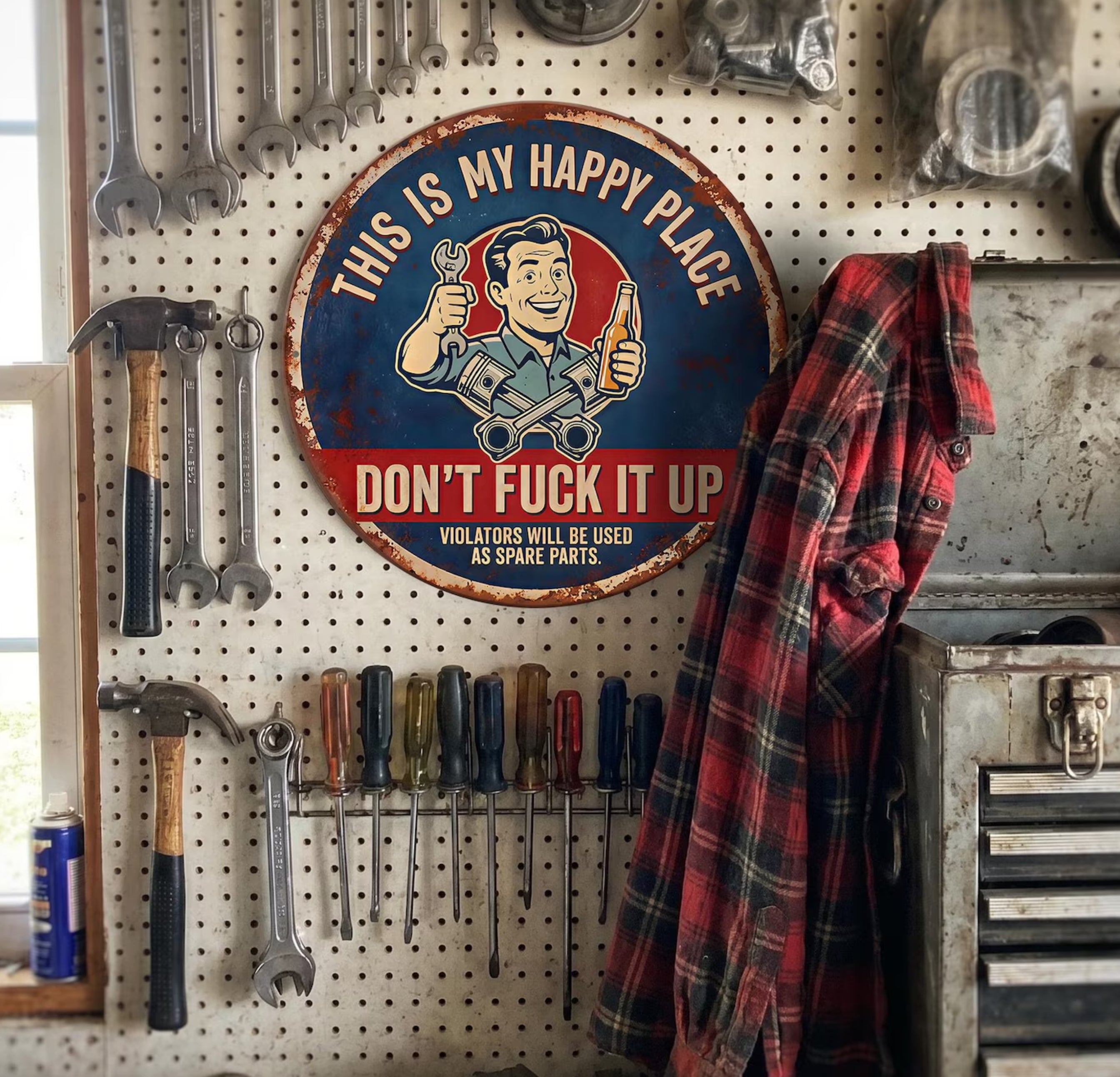 Funny Don't Fuck It Up Garage Metal Sign, Man Cave Workshop, Gift For Husband, Gift For Him