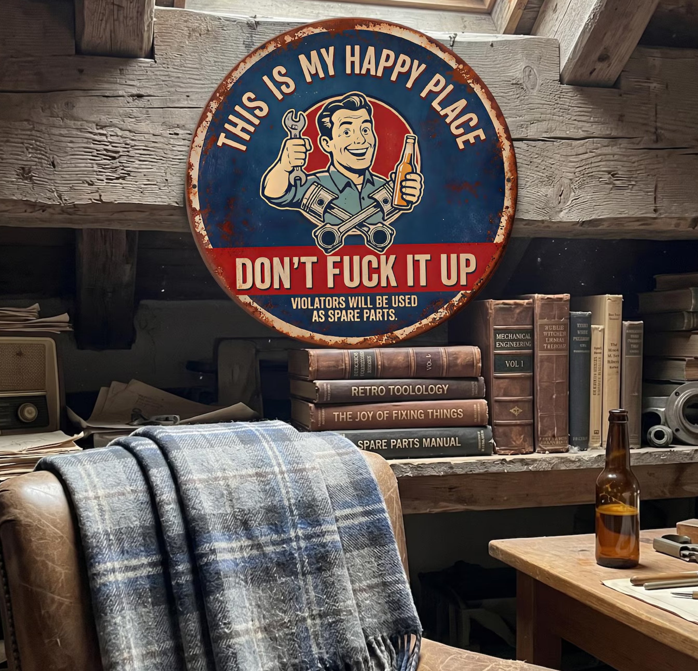 Funny Don't Fuck It Up Garage Metal Sign, Man Cave Workshop, Gift For Husband, Gift For Him