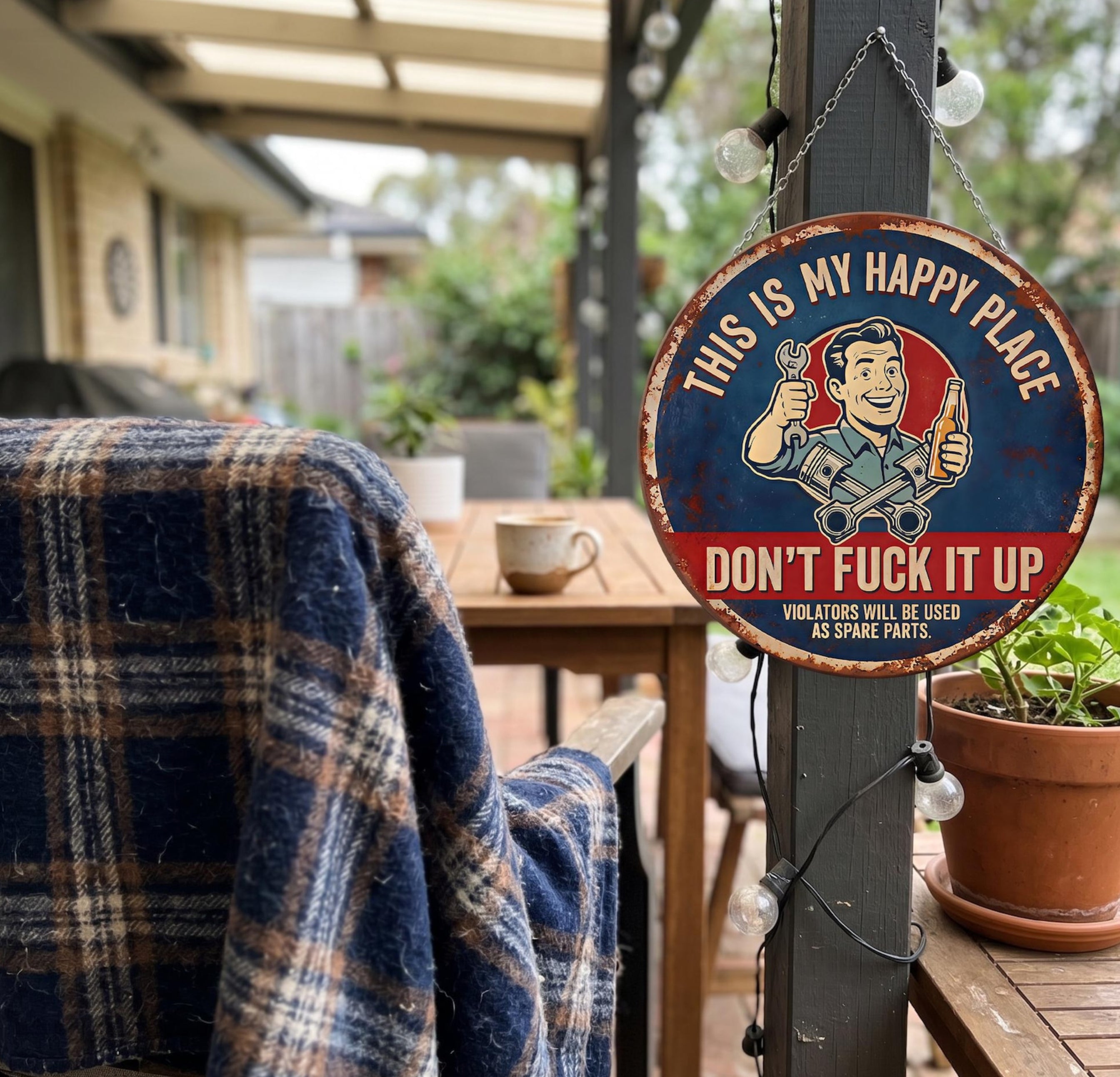 Funny Don't Fuck It Up Garage Metal Sign, Man Cave Workshop, Gift For Husband, Gift For Him