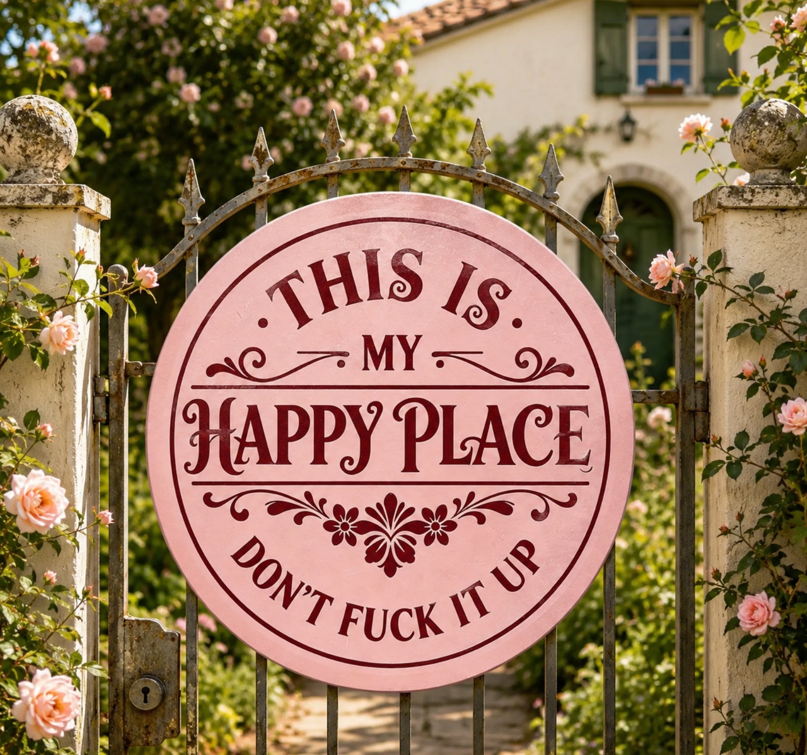 This Is My Happy Place Metal Sign, Patio Garden Sign, Gift For Garden Lover