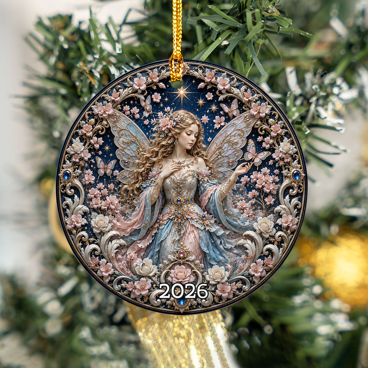 2026 Angel Christmas Ornament, Religious Christmas Tree Decoration, Ceramic Guardian Angel Ornament