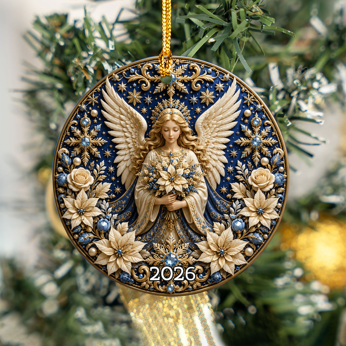 2026 Christmas Angel Ornament, Praying Angel Ornament, Christian Christmas Decor, Religious Tree Ornament