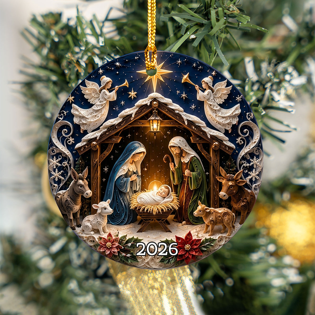 Holy Family Ornament 2026, Christian Christmas Ornament, Religious Nativity Decor, Christmas Tree Keepsake
