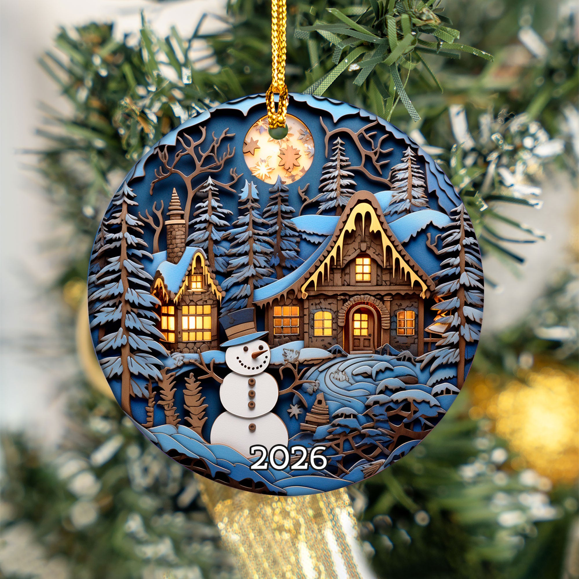 Rustic Snowman Ornament 2026, Christmas Ornament, Holiday Decoration, Christmas Tree Decor, Winter Decor, Christmas Keepsake Gift