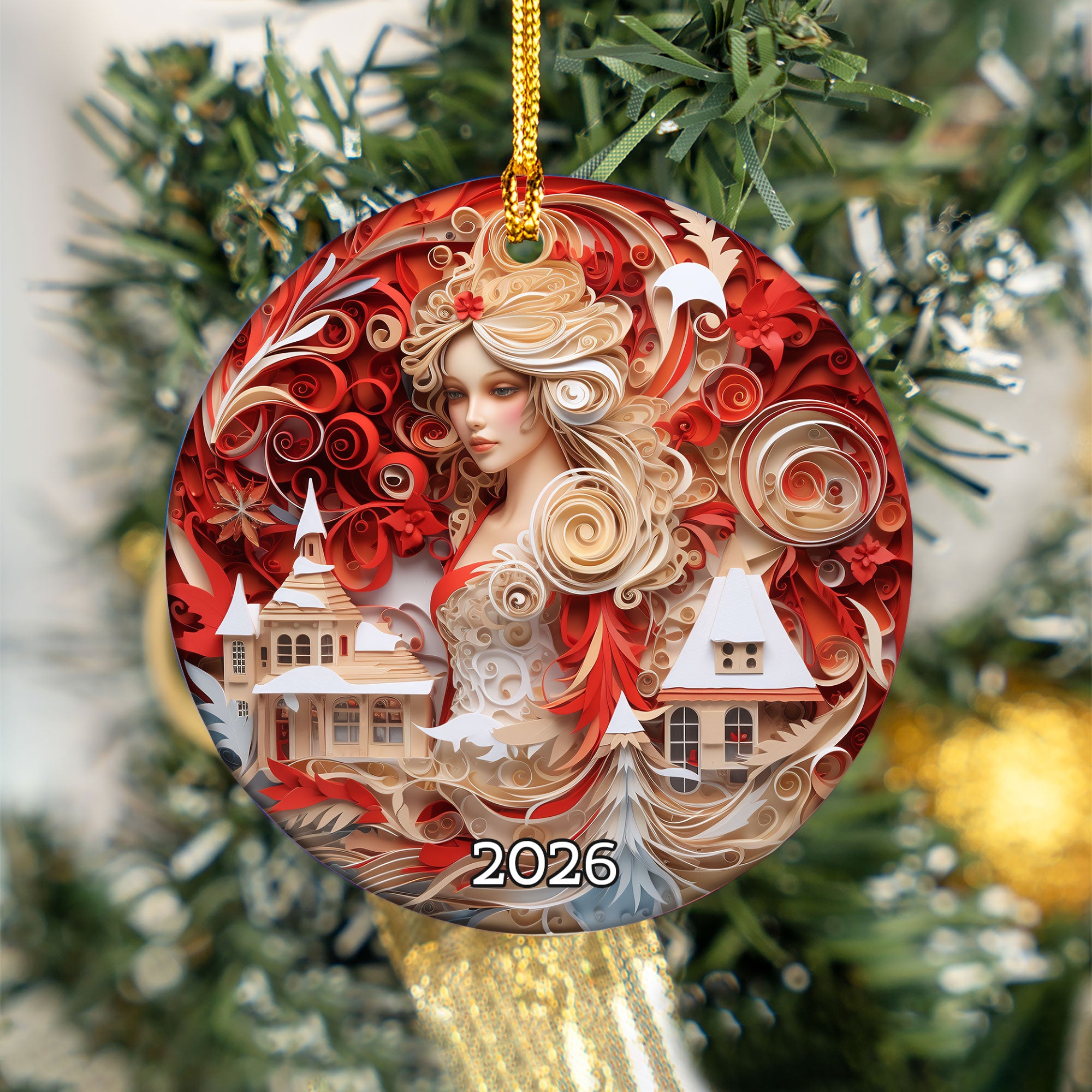 Festive Ornament 2026, Christmas Ornament, Christmas Tree Decor, Holiday Keepsake, Christmas Gift, Winter Decoration