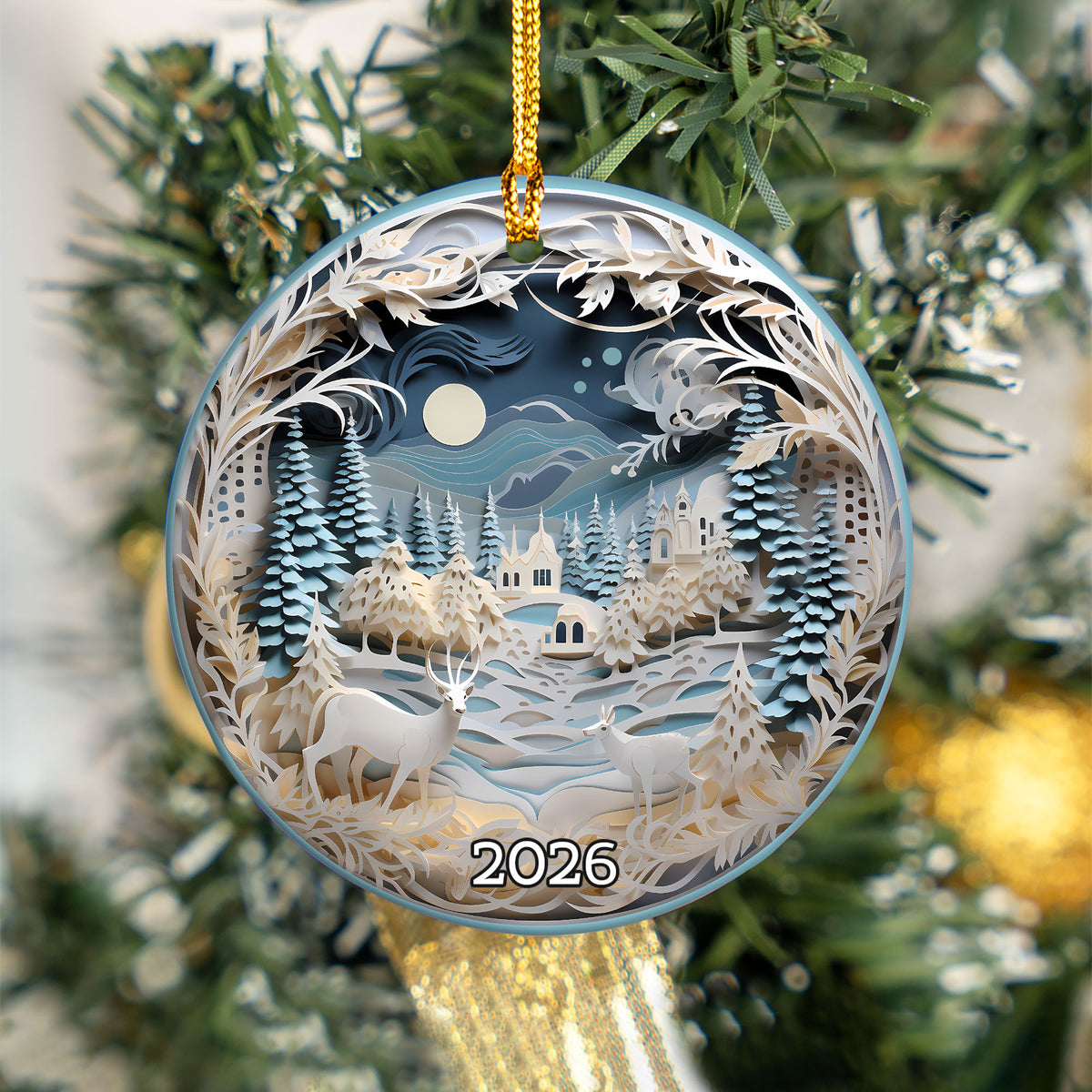 Winter Wonderland Christmas Ornament, Holiday Decor, Christmas Tree Decoration Festive Gift Idea