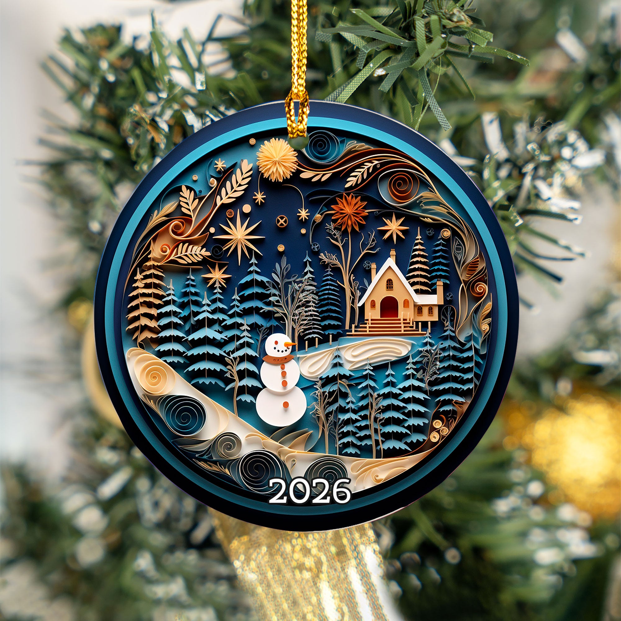 Winter Snowman Ornament 2026, Christmas Ornament, Holiday Decor, Christmas Tree Decoration, Seasonal Keepsake, Christmas Gift