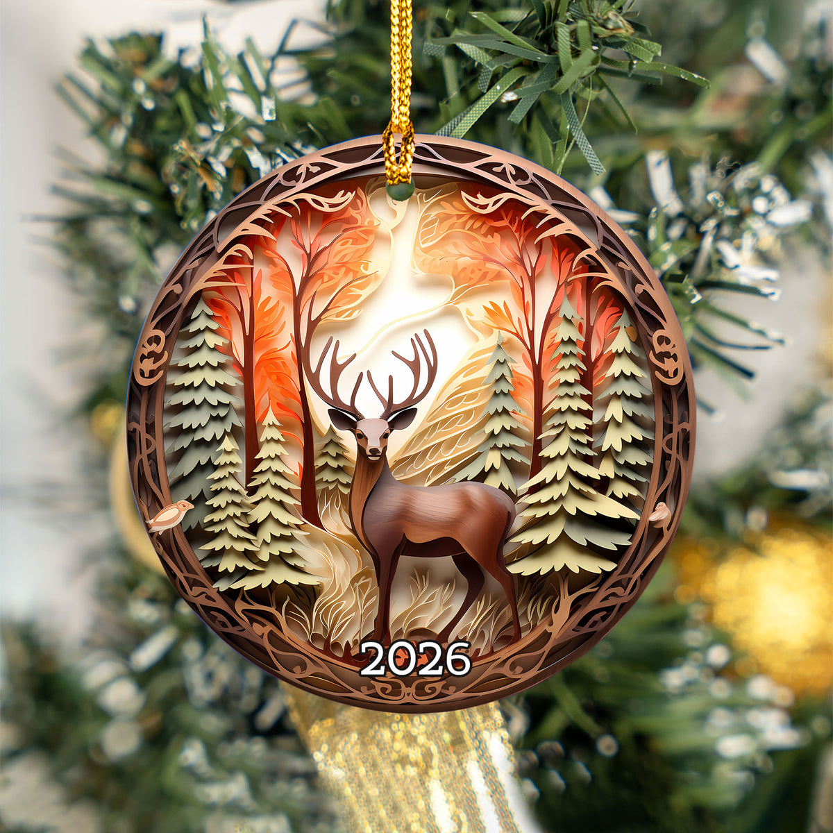 Deer Rustic Ornament 2026, Christmas Ornament, Holiday Decoration, Christmas Tree Decor, Winter Decor, Christmas Keepsake Gift