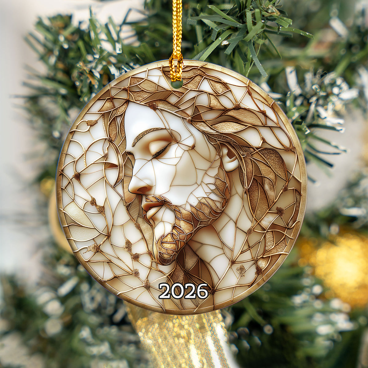 Jesus Christ Portrait Ornament 2026, Christian Christmas Ornament, Faith Keepsake Gift, Religious Tree Decor, Christmas Gift Idea, Faith Home Decor, Faith Home Decor
