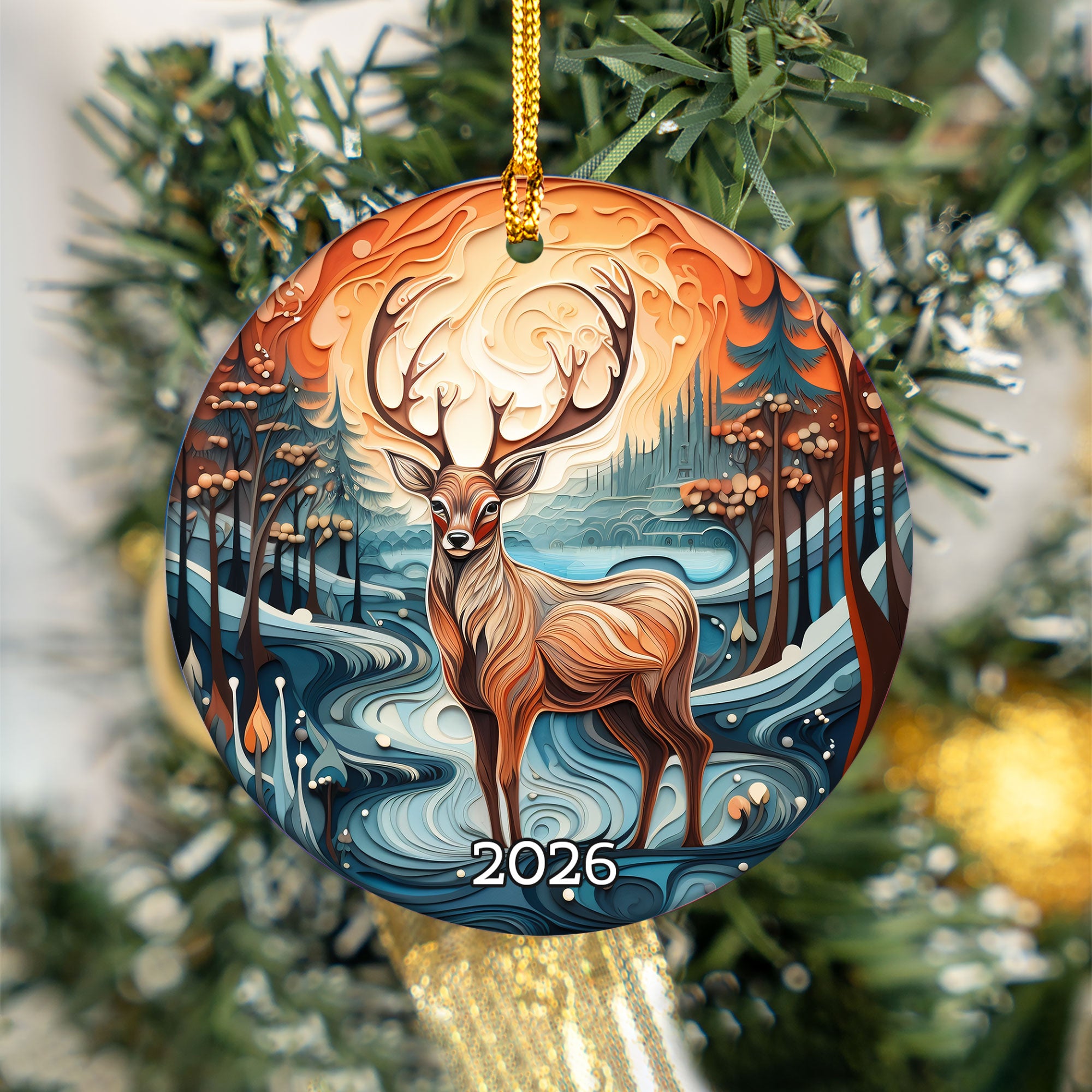 Paper Quilling Deer Ornament 2026, Christmas Ornament, Woodland Christmas Decor, Deer Christmas Gift, Holiday Keepsake, Nature Lover Gift